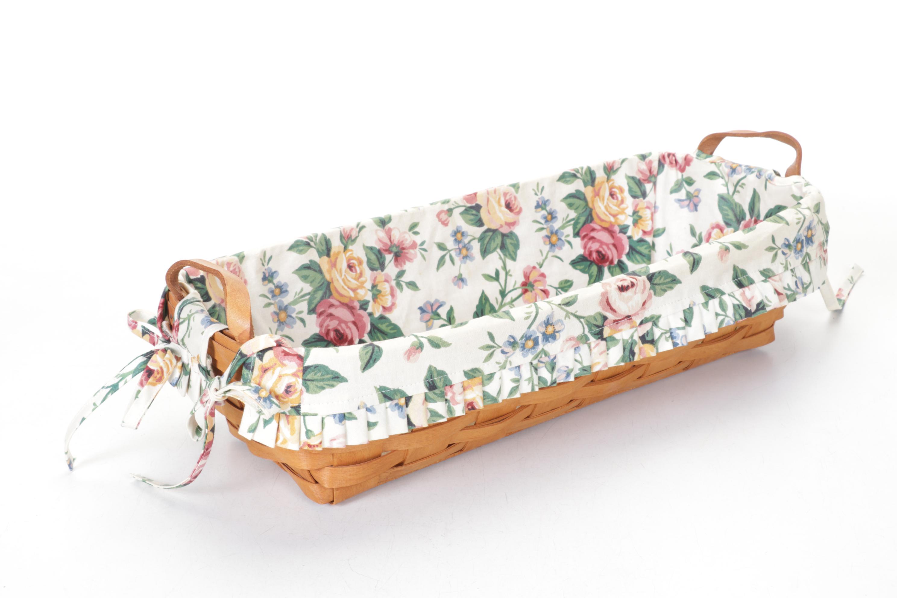 Longaberger Flower Pot Basket in Floral Set Featuring Chives and Thyme Baskets