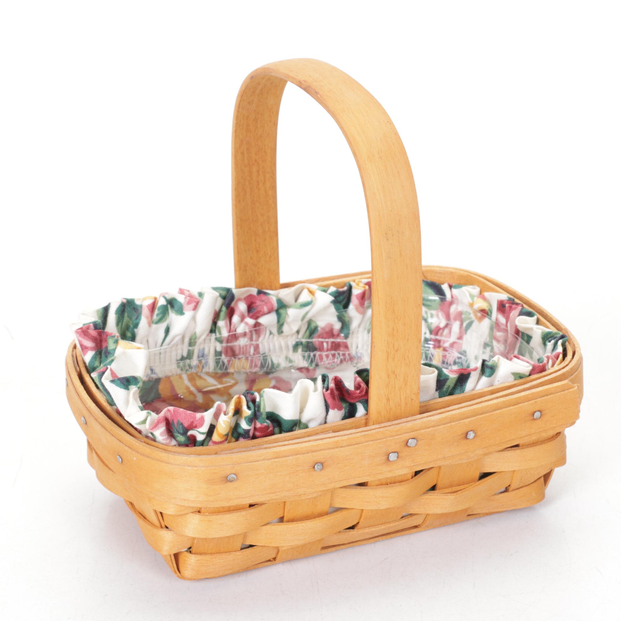 Longaberger Flower Pot Basket in Floral Set Featuring Chives and Thyme Baskets