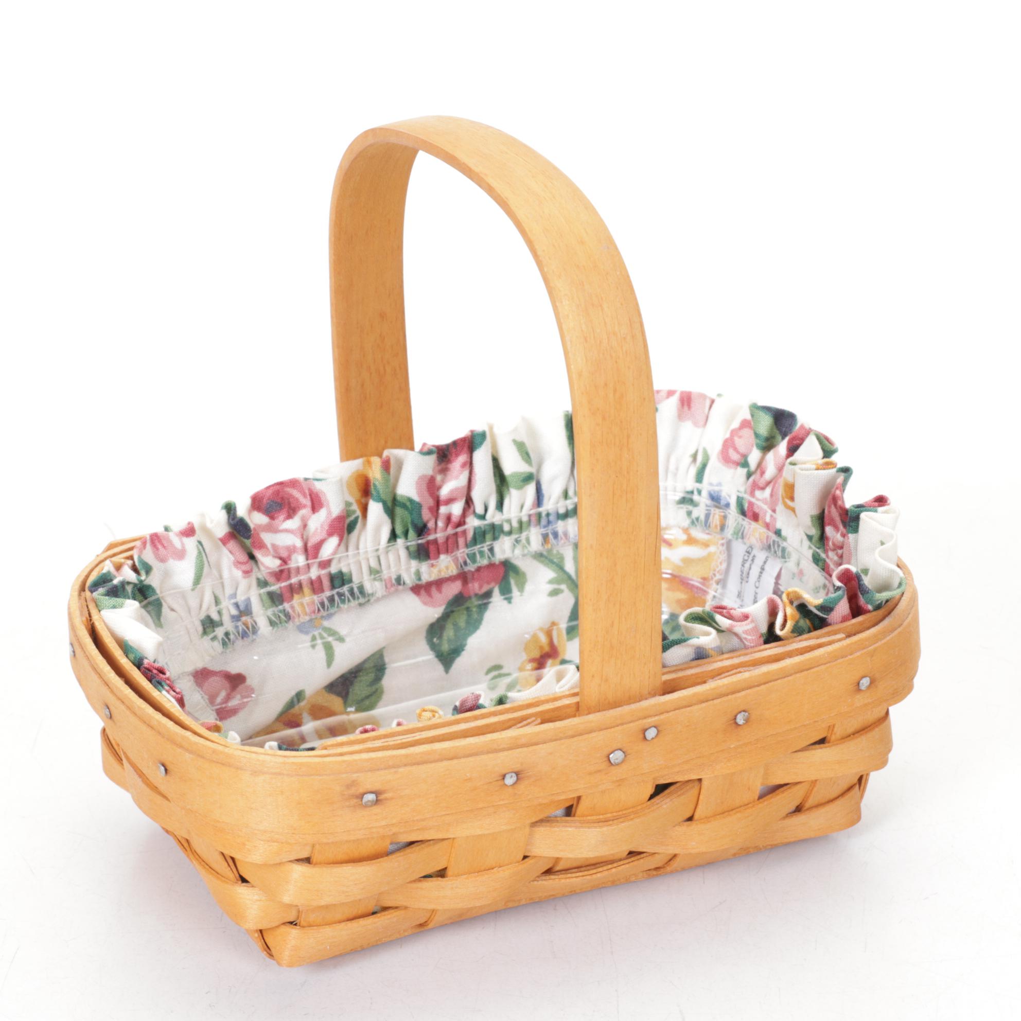 Longaberger Flower Pot Basket in Floral Set Featuring Chives and Thyme Baskets