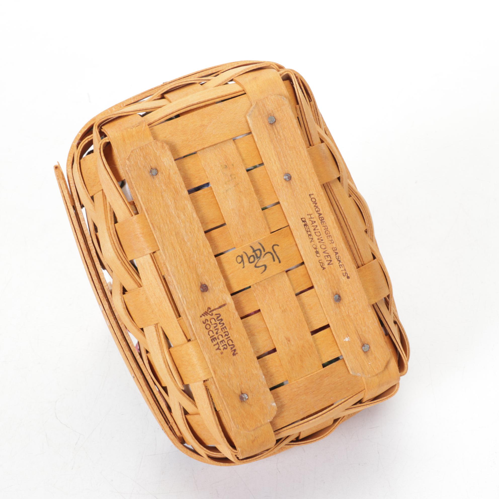 Longaberger Flower Pot Basket in Floral Set Featuring Chives and Thyme Baskets