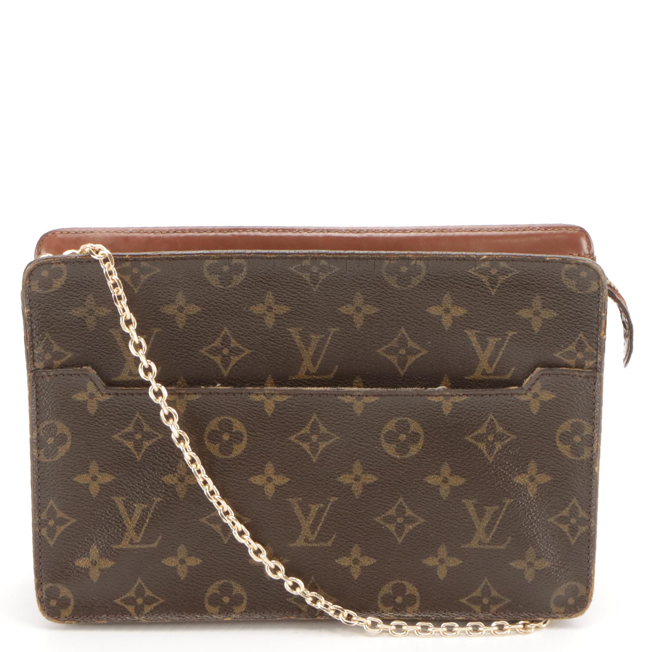 Louis Vuitton Pochette Homme Chain Link Shoulder Bag in Monogram Canvas