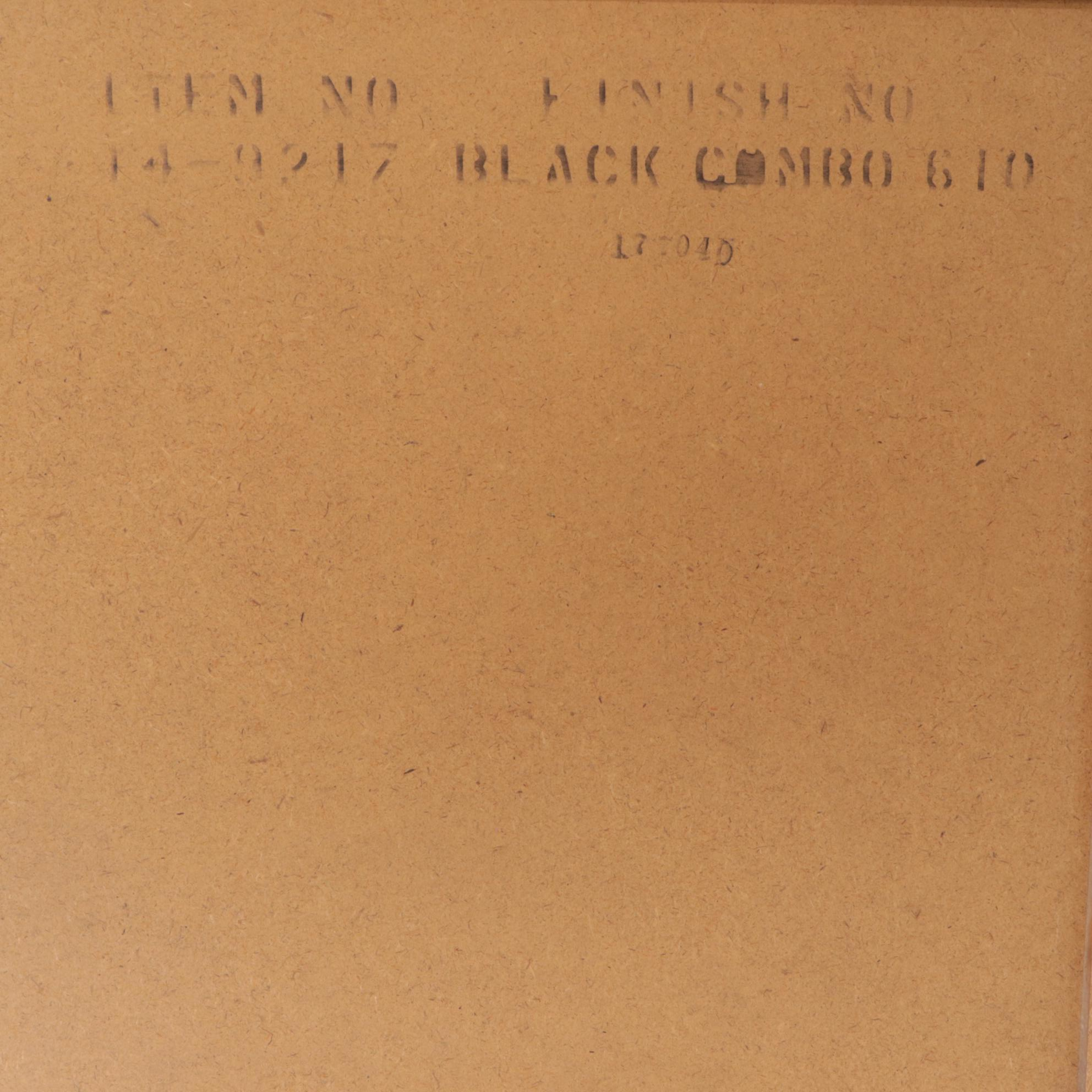 Ethan Allen Stencil Decorated Ebonized Maple Oval Wall Mirror