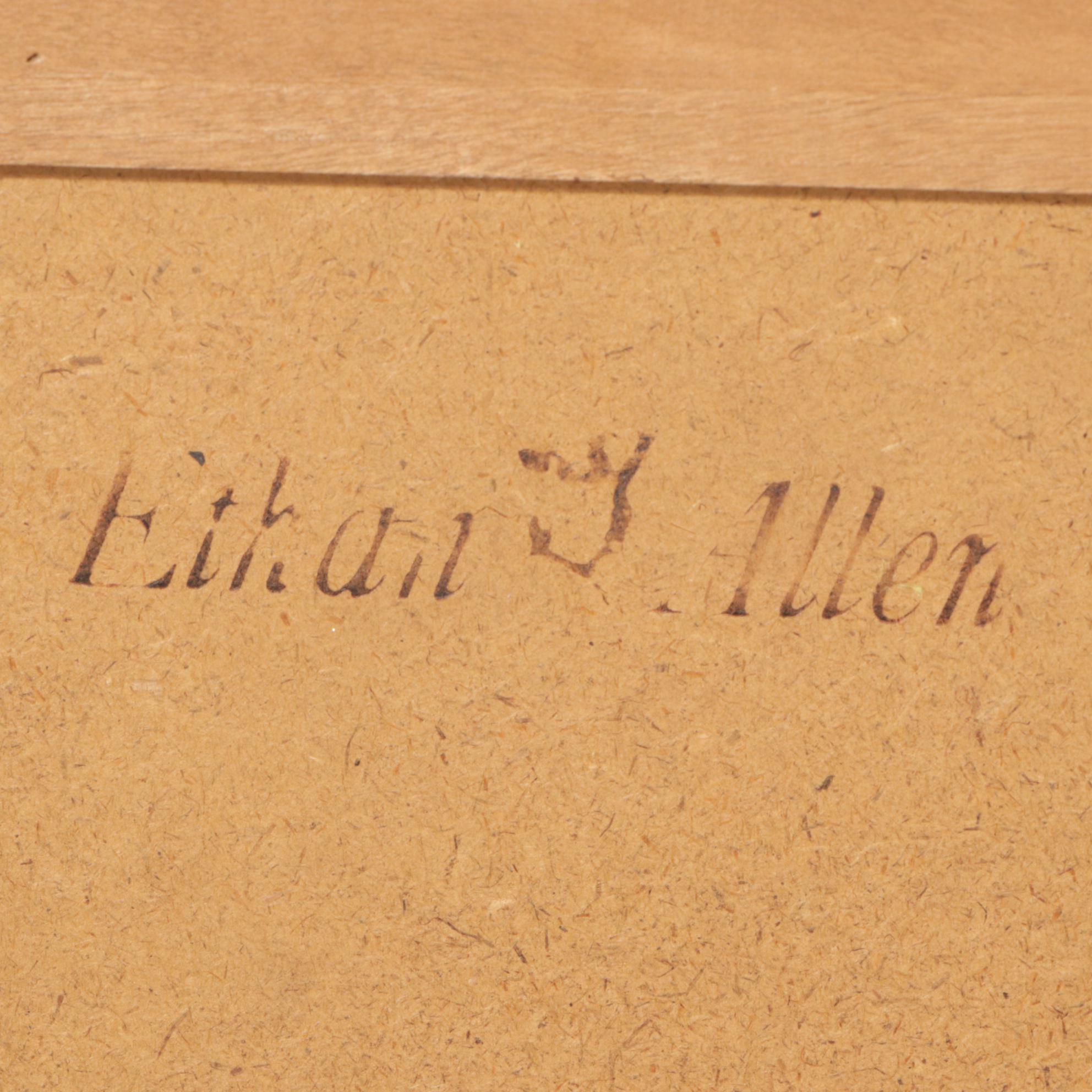 Ethan Allen Stencil Decorated Ebonized Maple Oval Wall Mirror