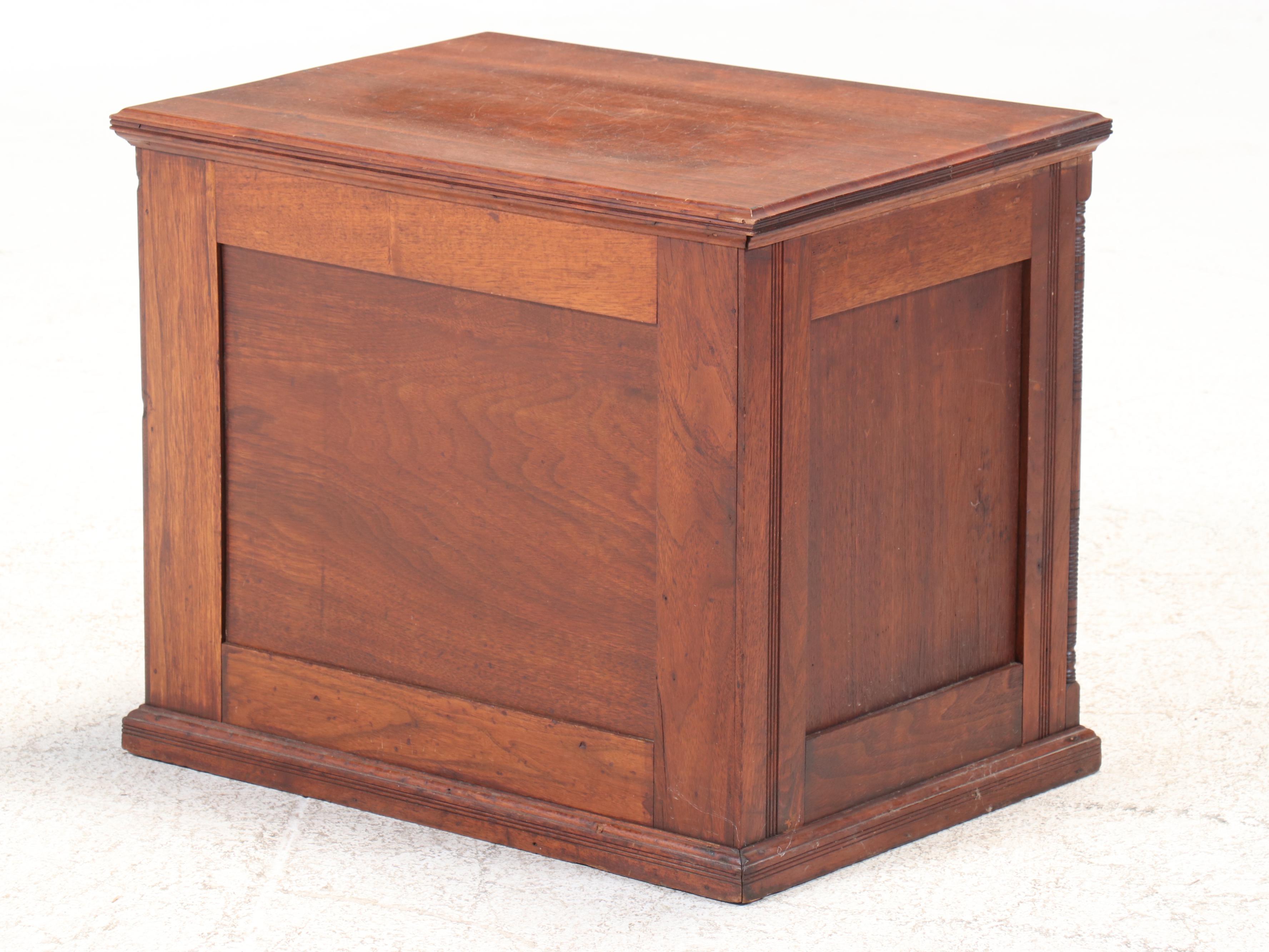 Victorian Walnut Six-Drawer Spool Cabinet, 19th Century
