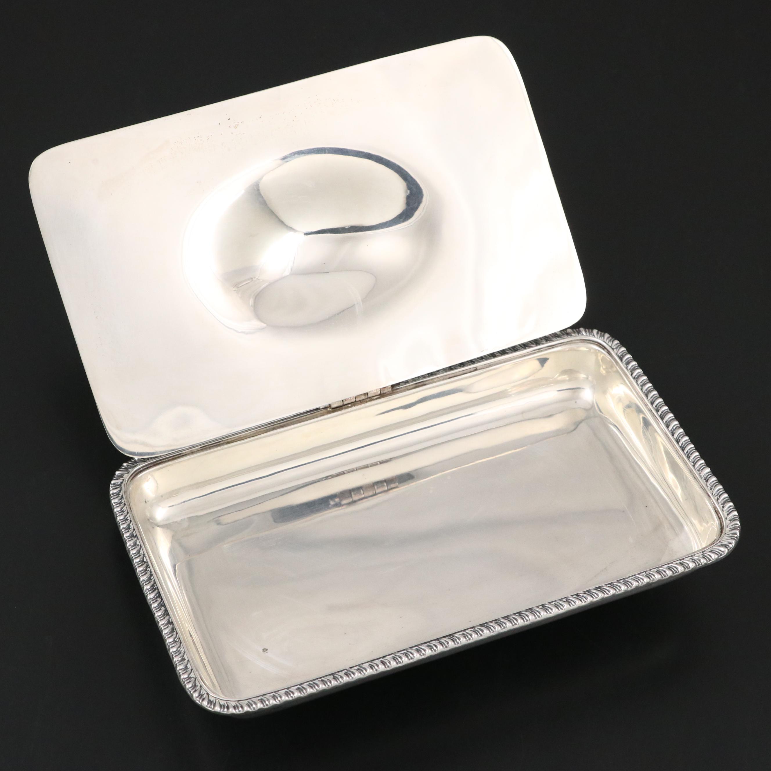 Currier & Roby Sterling Silver and Turned Wood Silent Butler