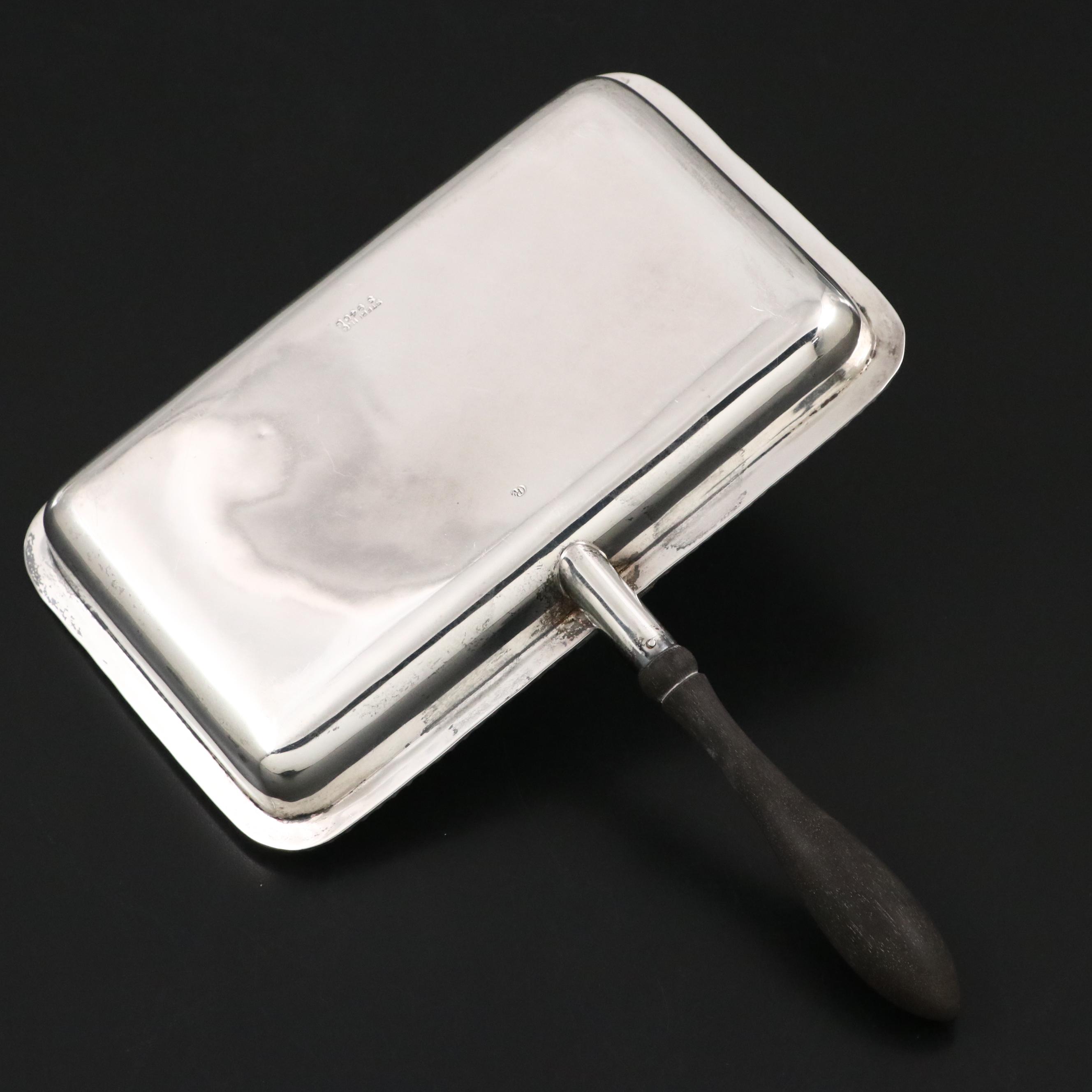 Currier & Roby Sterling Silver and Turned Wood Silent Butler