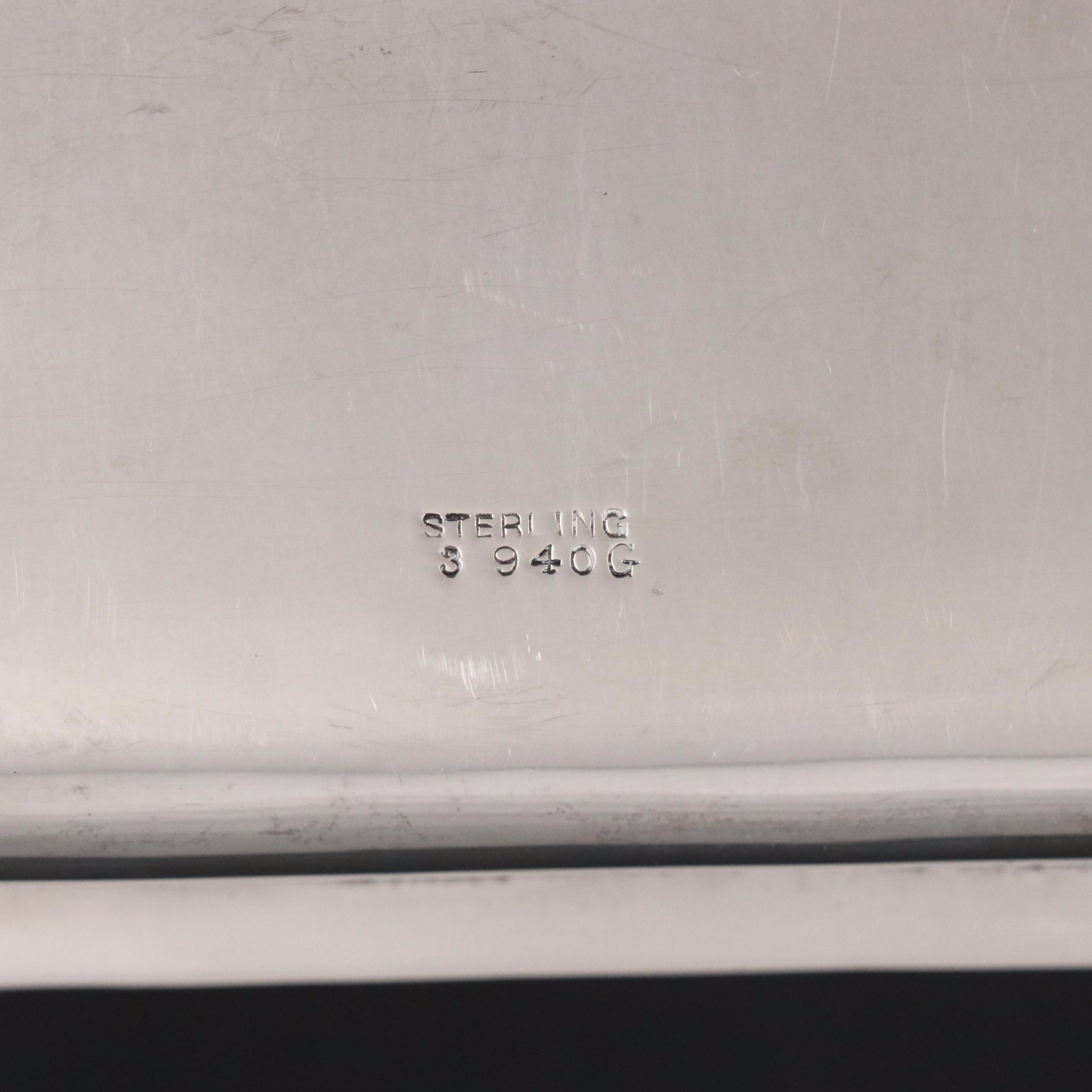 Currier & Roby Sterling Silver and Turned Wood Silent Butler