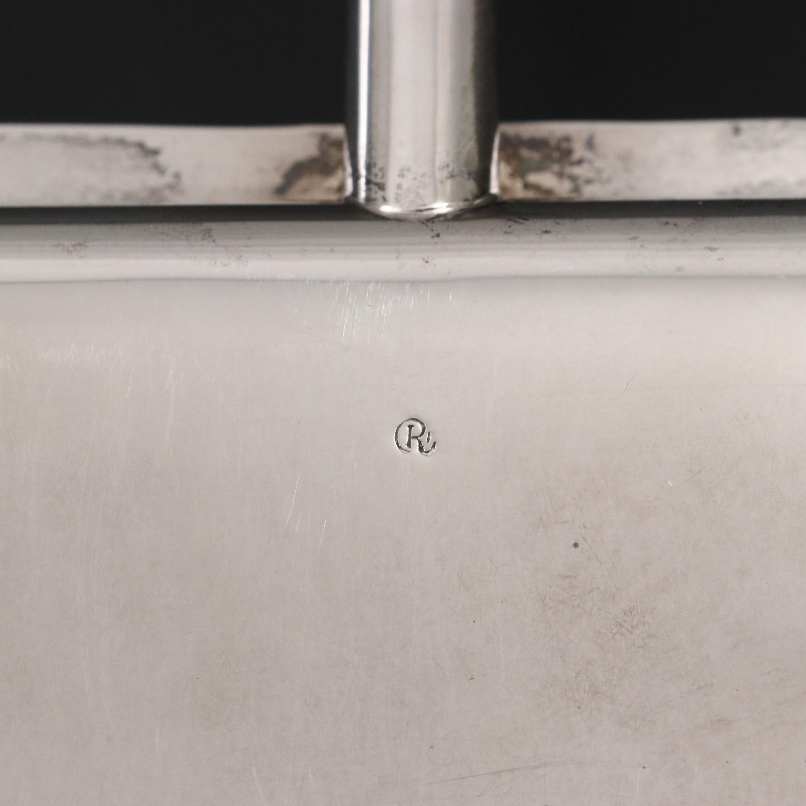 Currier & Roby Sterling Silver and Turned Wood Silent Butler