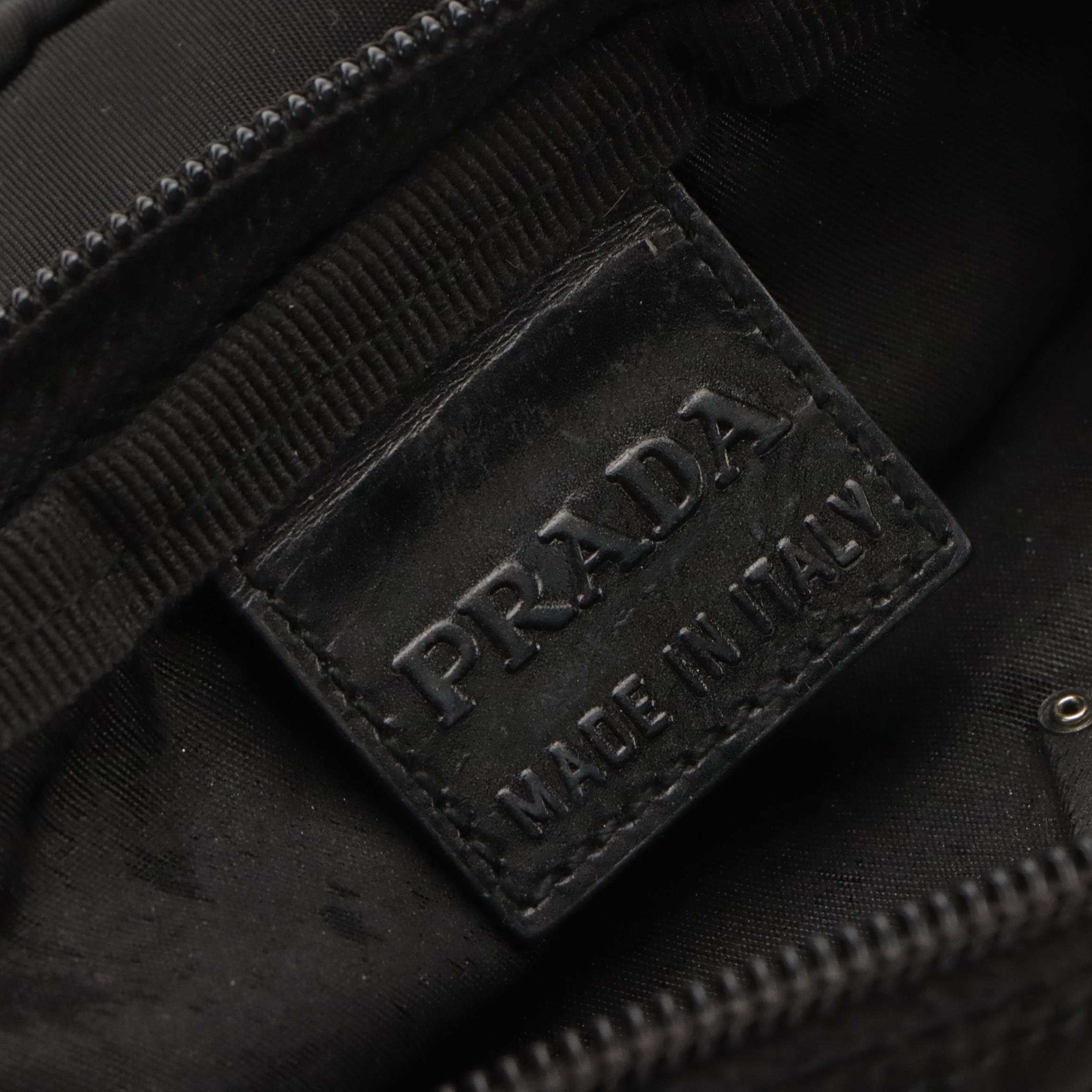 Prada Black Tessuto Nylon Small Zip Pouch