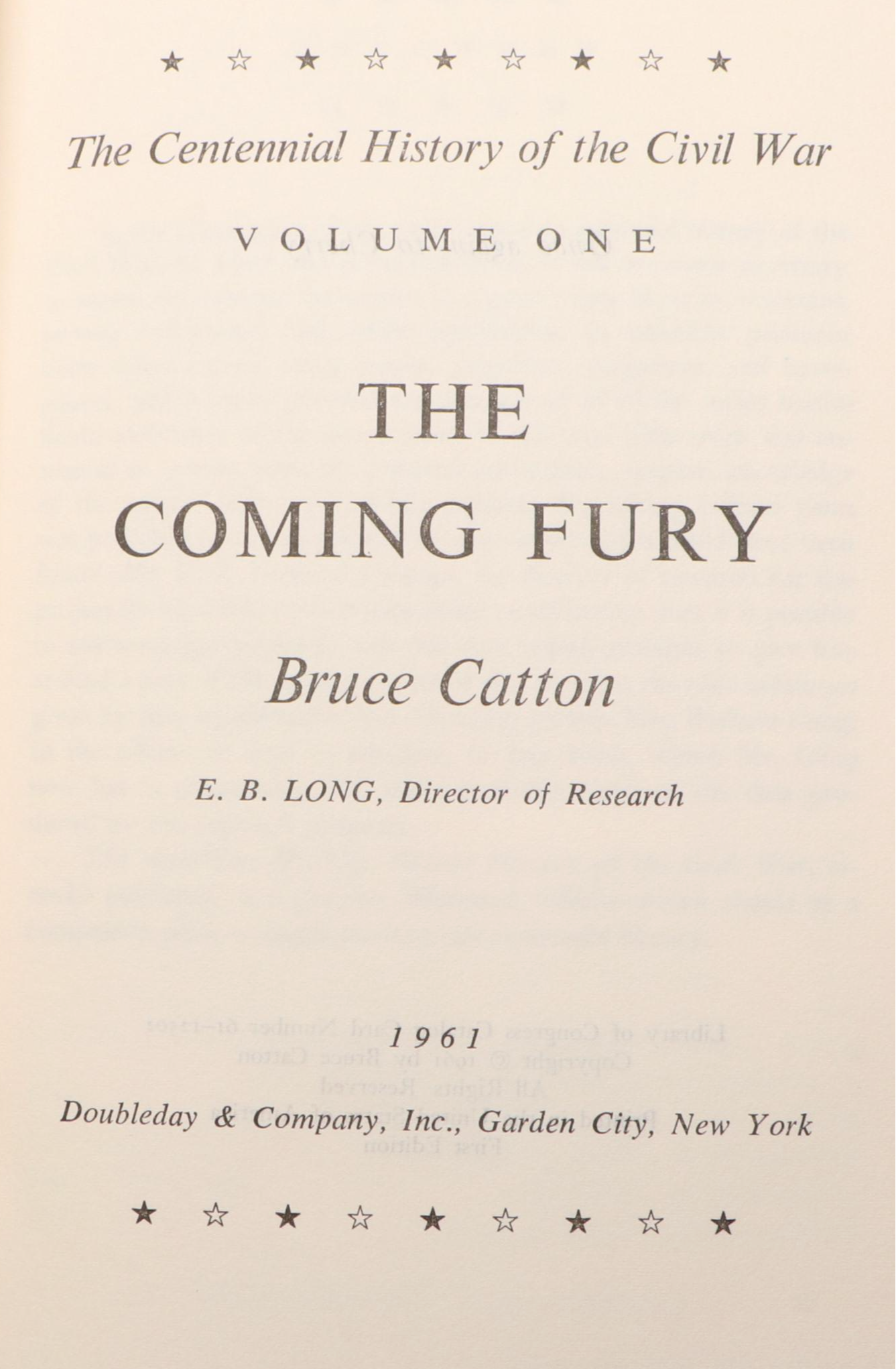 Book Club Edition "The Centennial History of the Civil War" by Bruce Catton