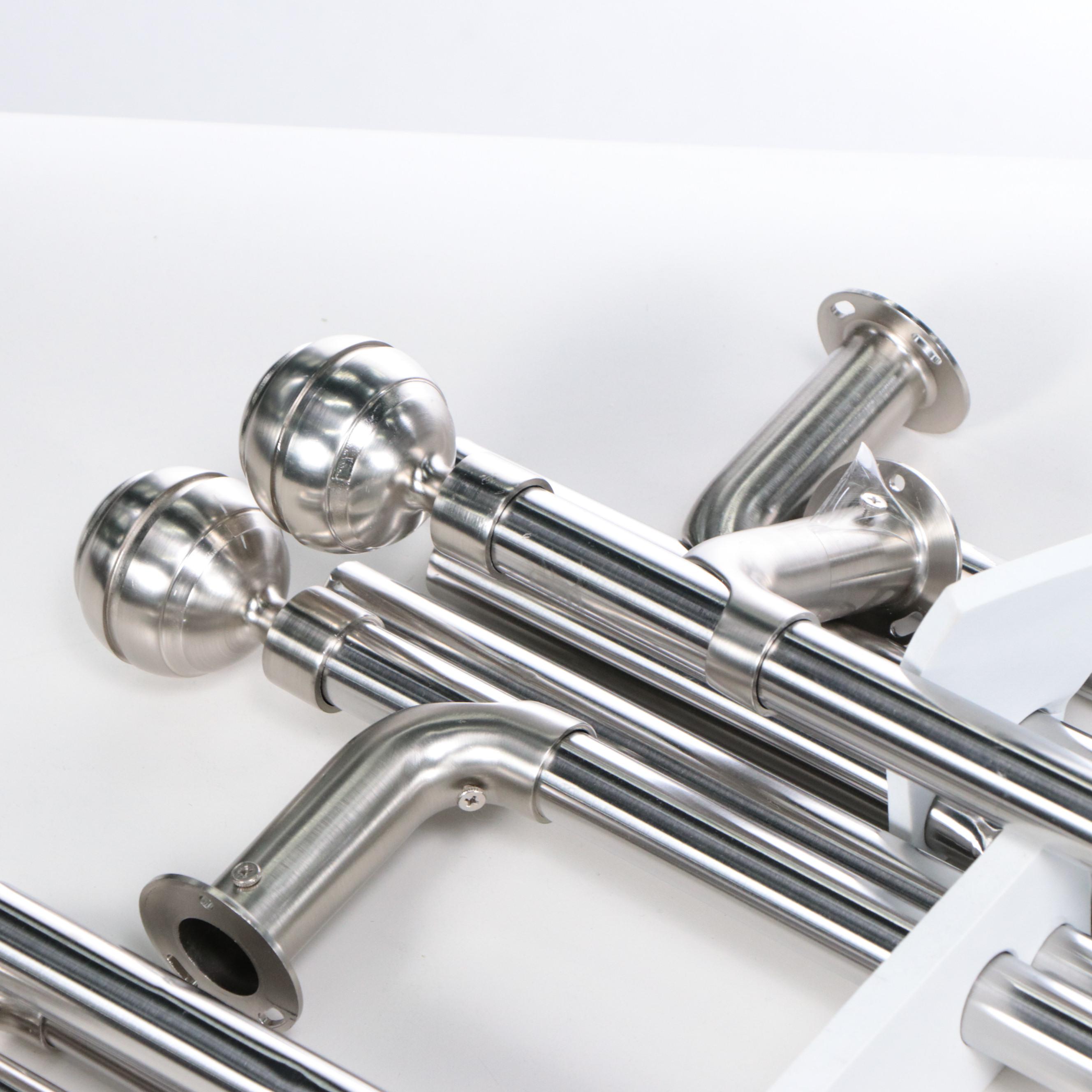 Hammacher Schlemmer ThermaPlus Metal Brushed Nickle Blackout Curtain Rods