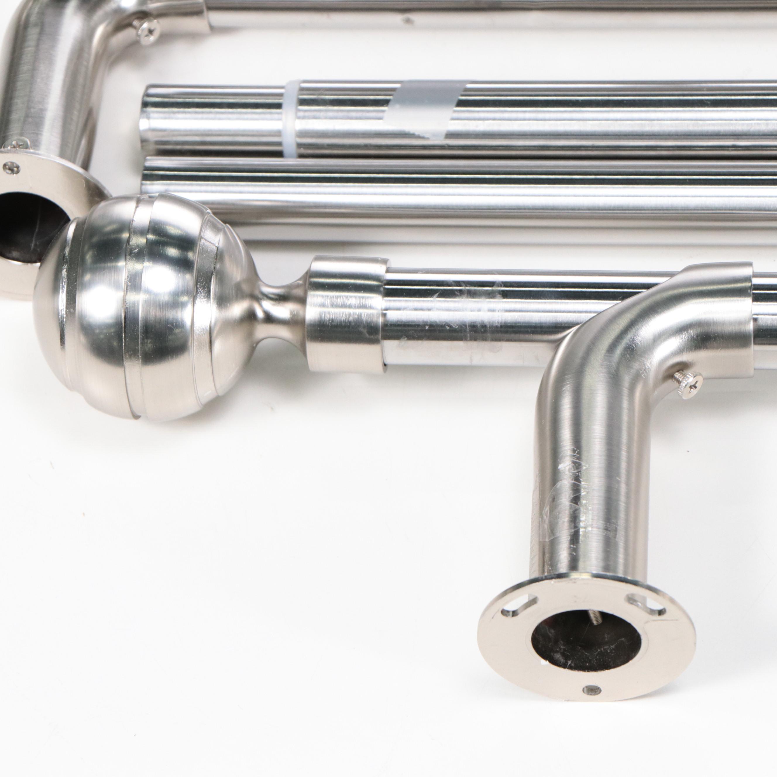 Hammacher Schlemmer ThermaPlus Metal Brushed Nickle Blackout Curtain Rods