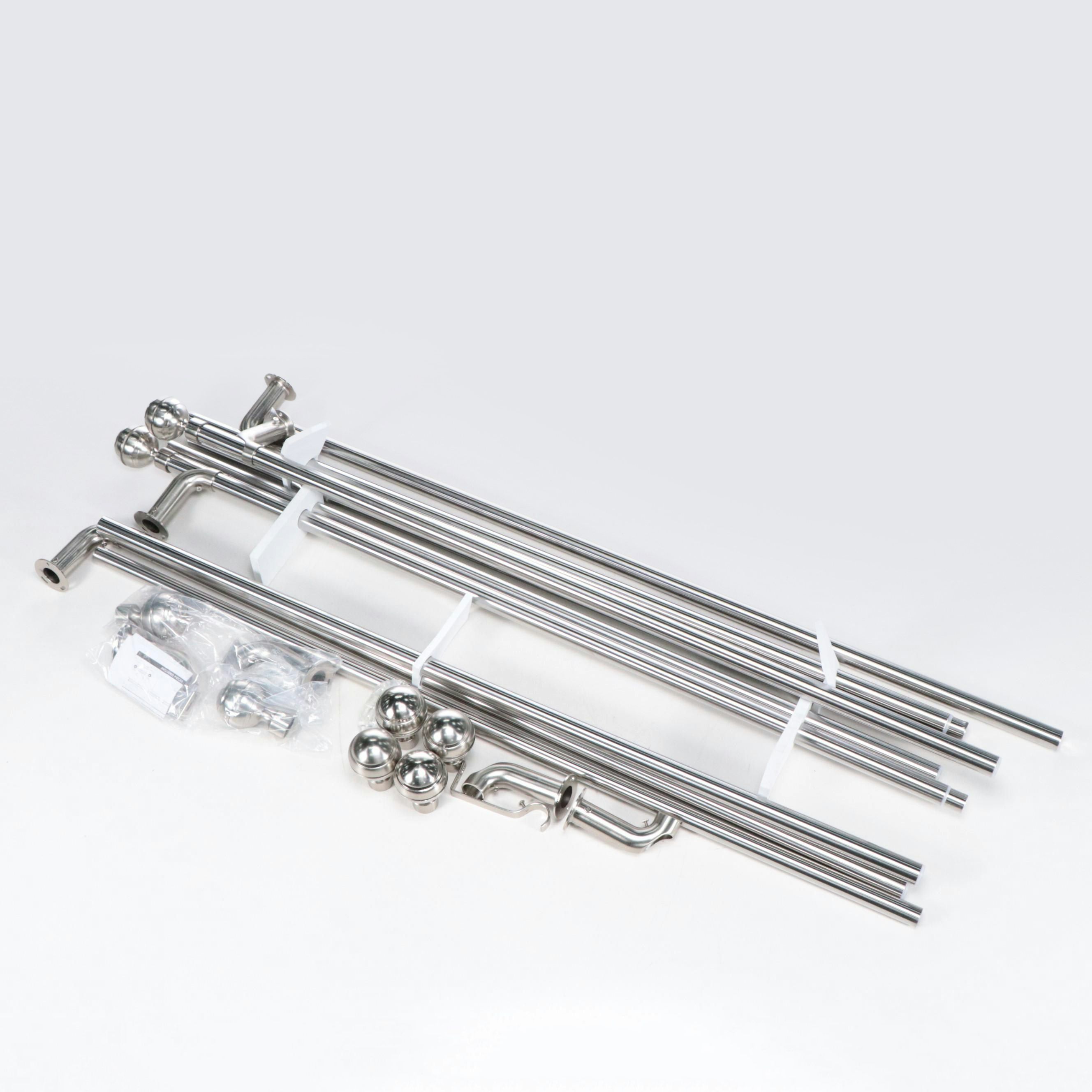 Hammacher Schlemmer ThermaPlus Metal Brushed Nickle Blackout Curtain Rods