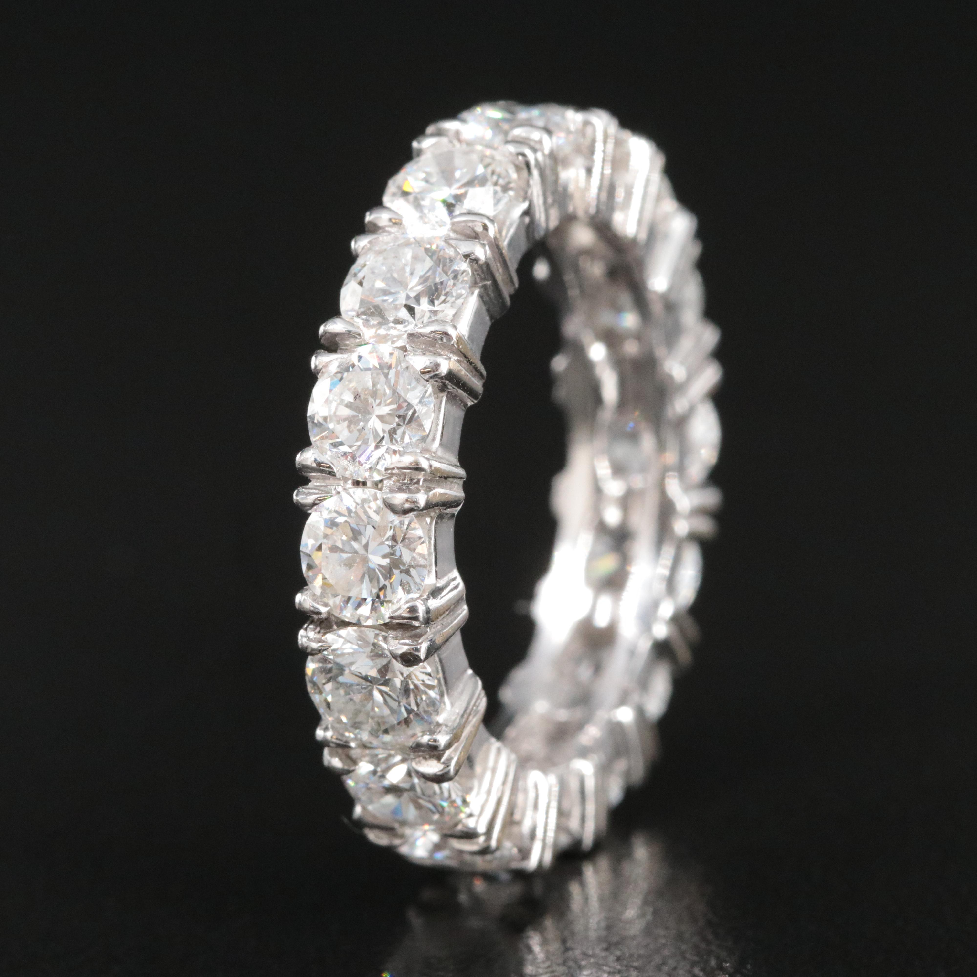 18K 4.98 CTW Diamond Eternity Band with Online GIA Reports