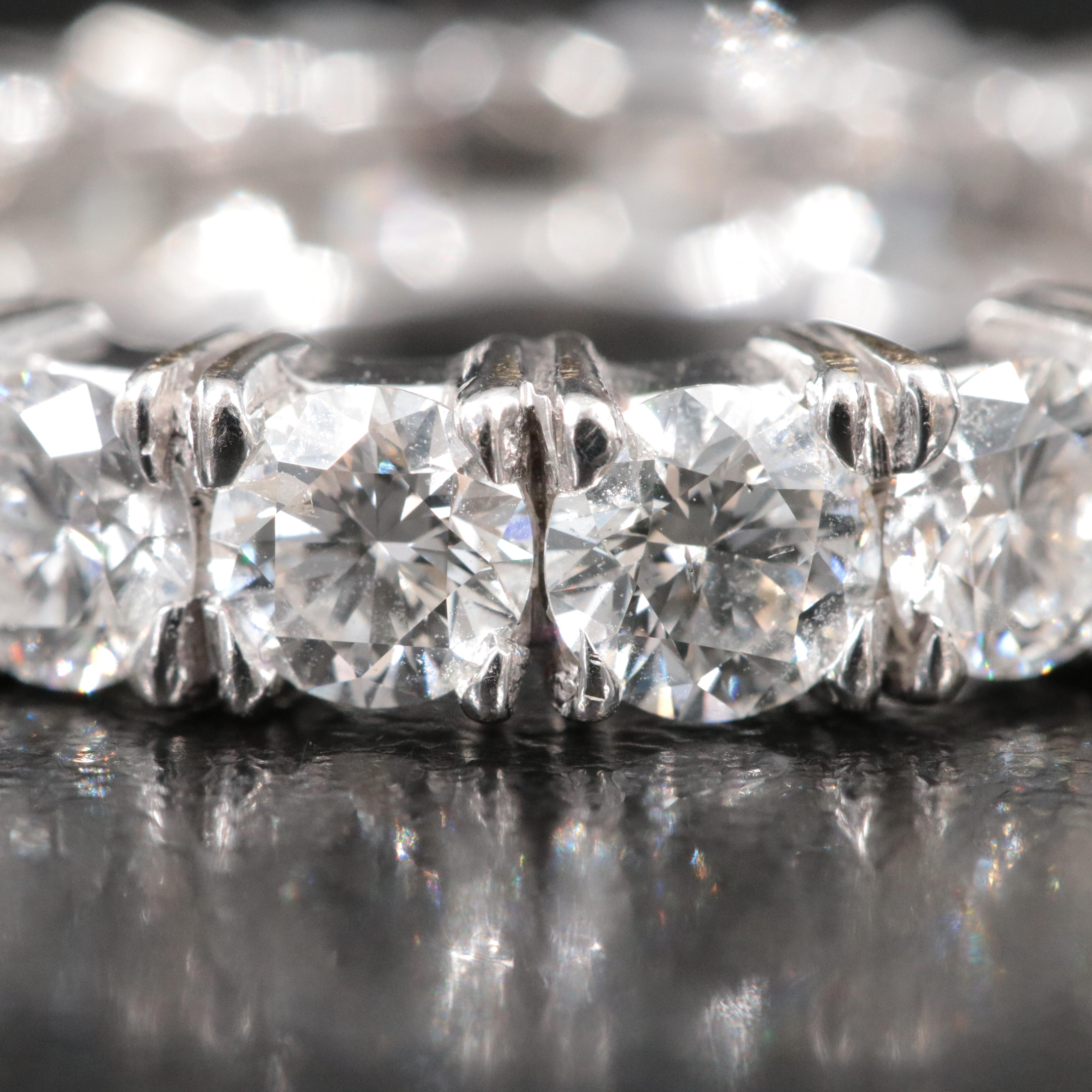 18K 4.98 CTW Diamond Eternity Band with Online GIA Reports