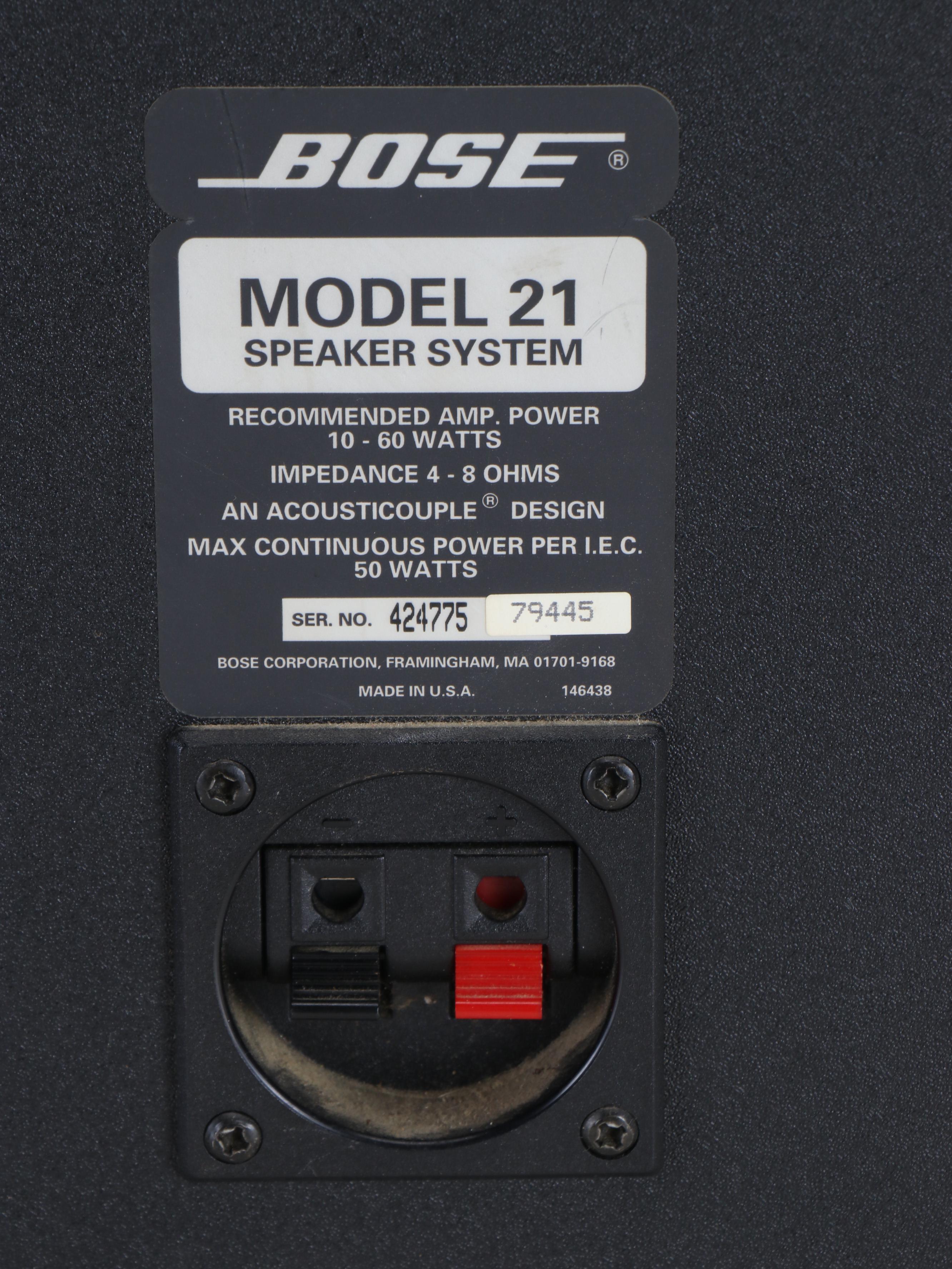 Bose Model 21 Speaker System, Sony Receiver and Sony Television