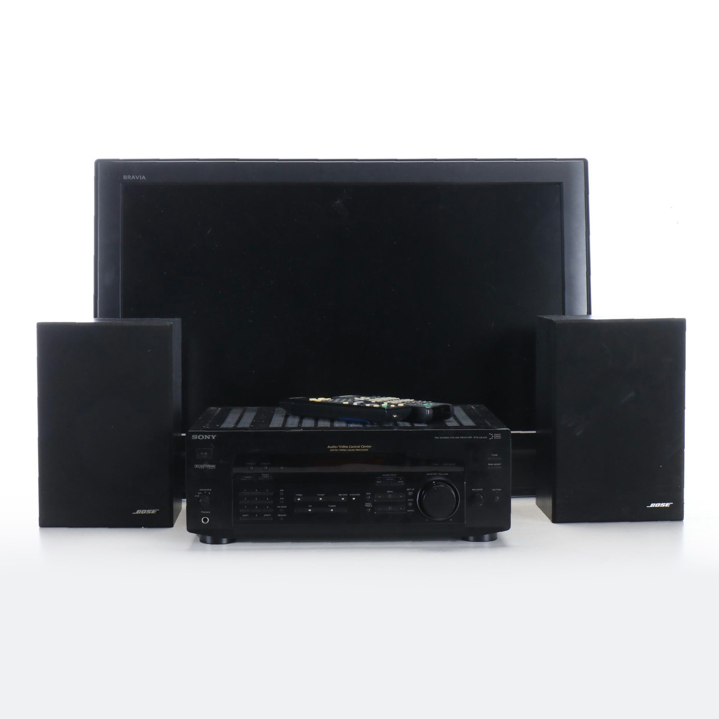 Bose Model 21 Speaker System, Sony Receiver and Sony Television