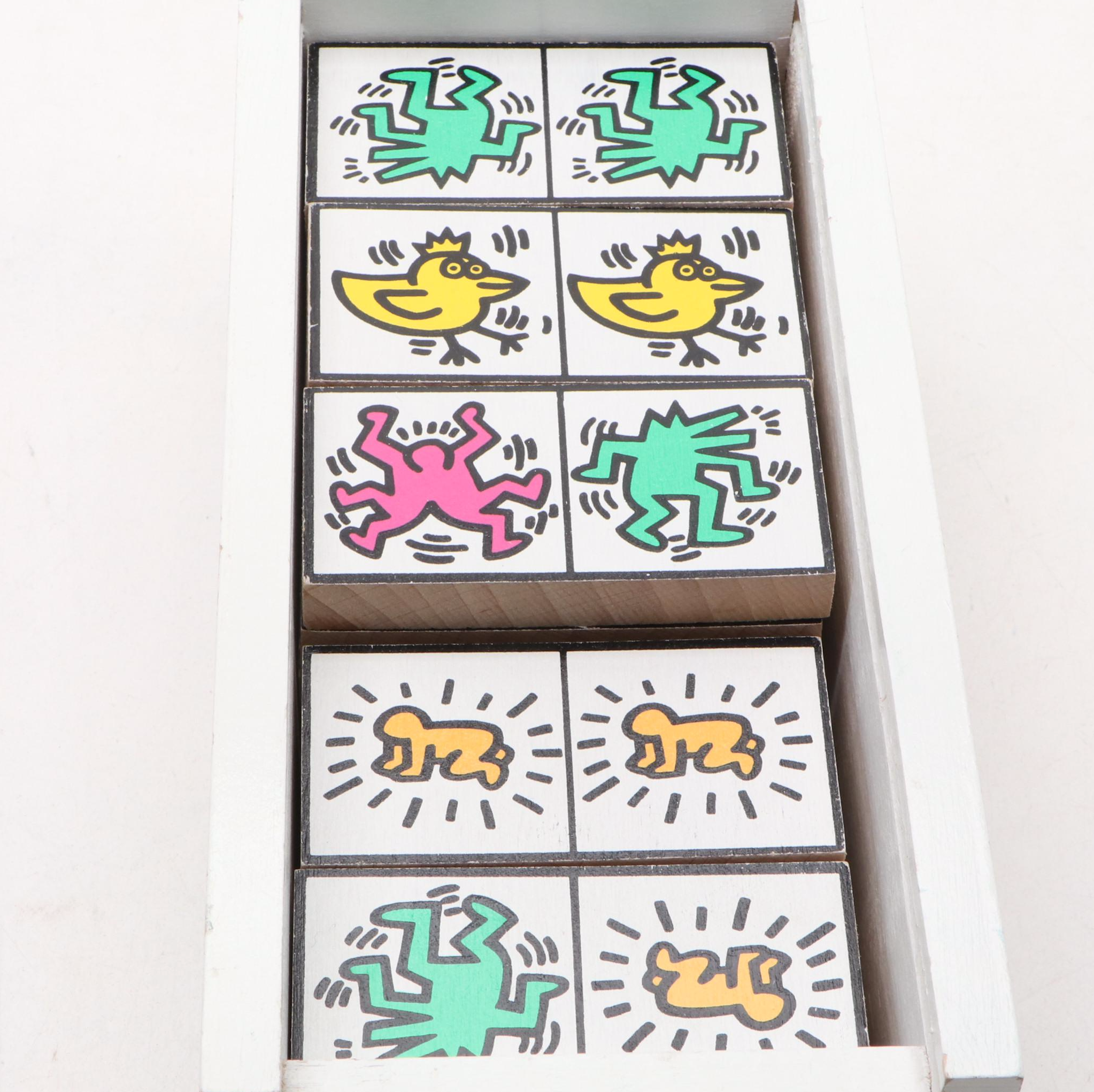 Keith Haring Wooden Domino Set, Late 20th Century