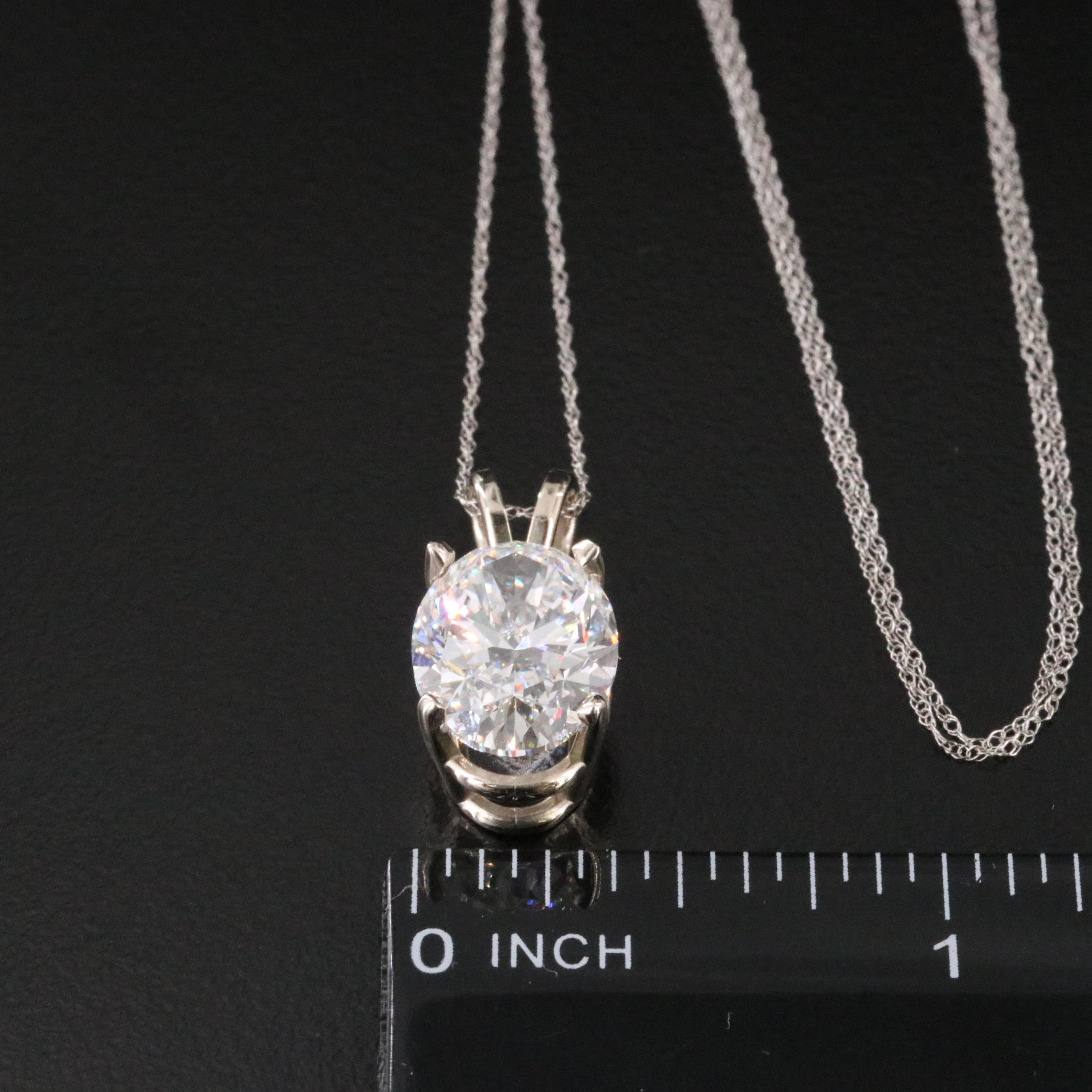 14K 5.60 CT Lab Grown Diamond Pendant Necklace with IGI Report