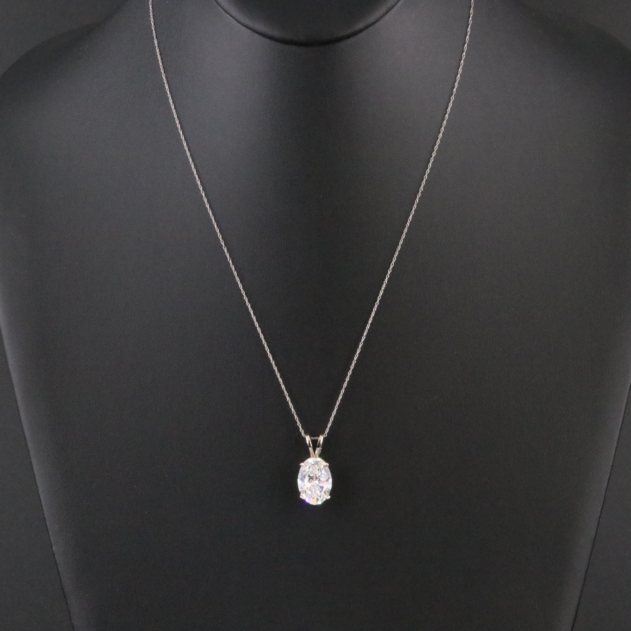 14K 5.60 CT Lab Grown Diamond Pendant Necklace with IGI Report