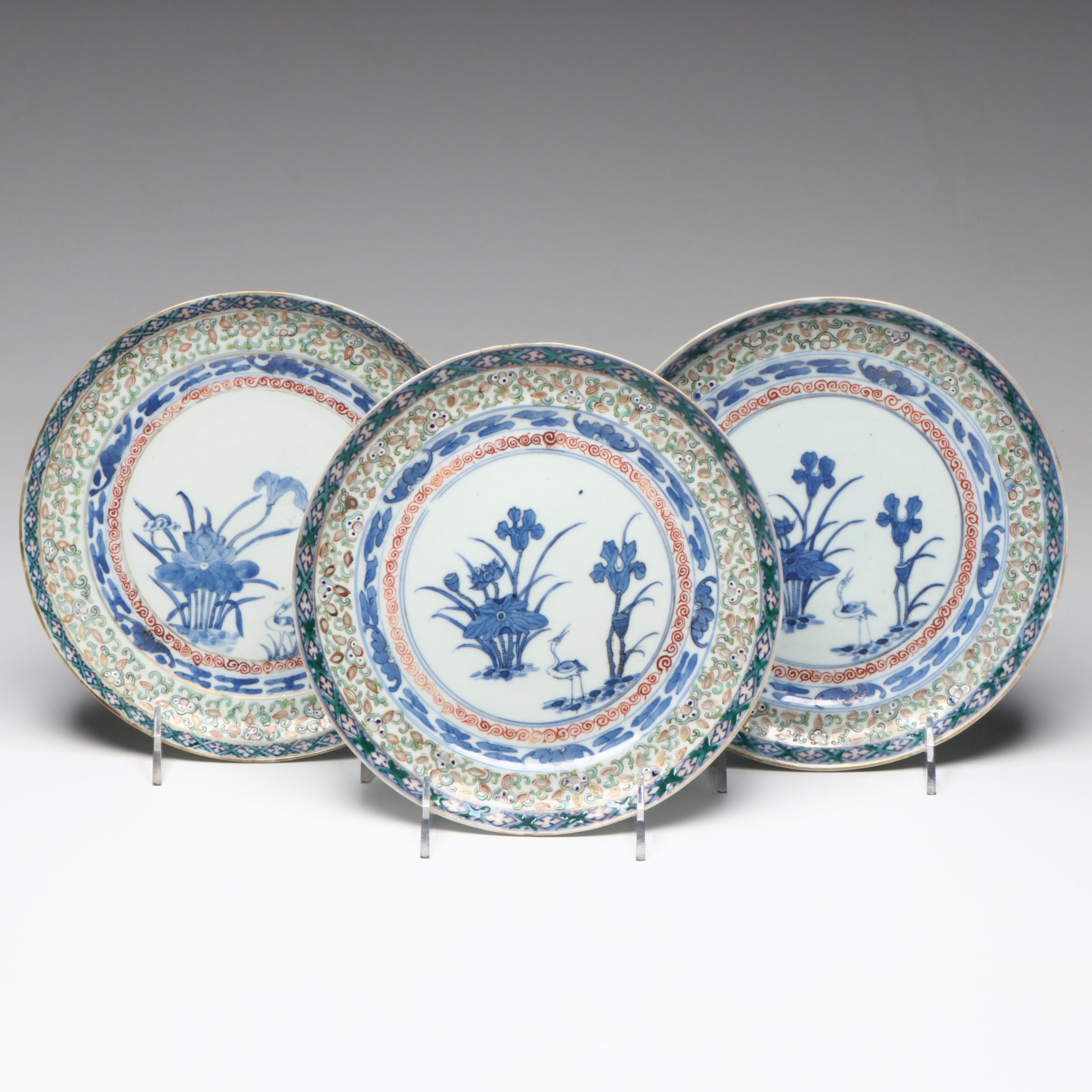 Chinese Doucai Porcelain Plates, Guangxu Period