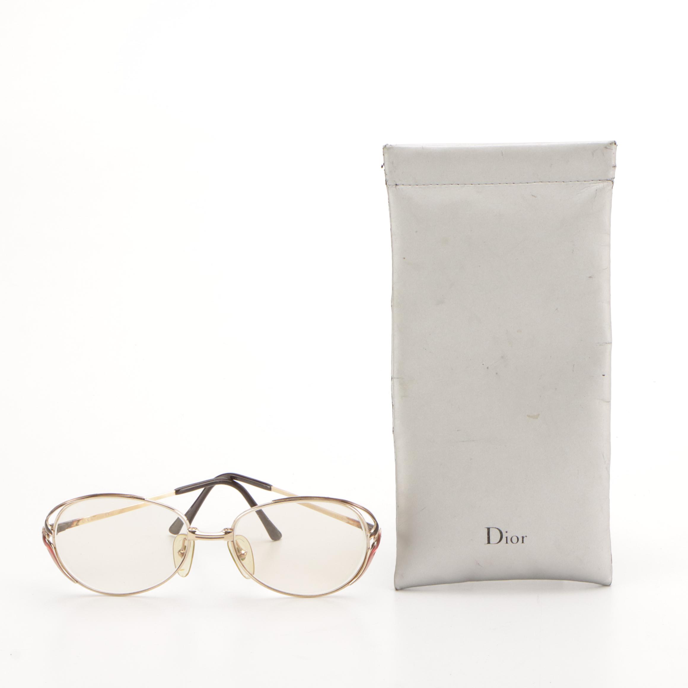 Christian Dior Vintage 2223 44 Tinted Oval Eyeglasses with Case