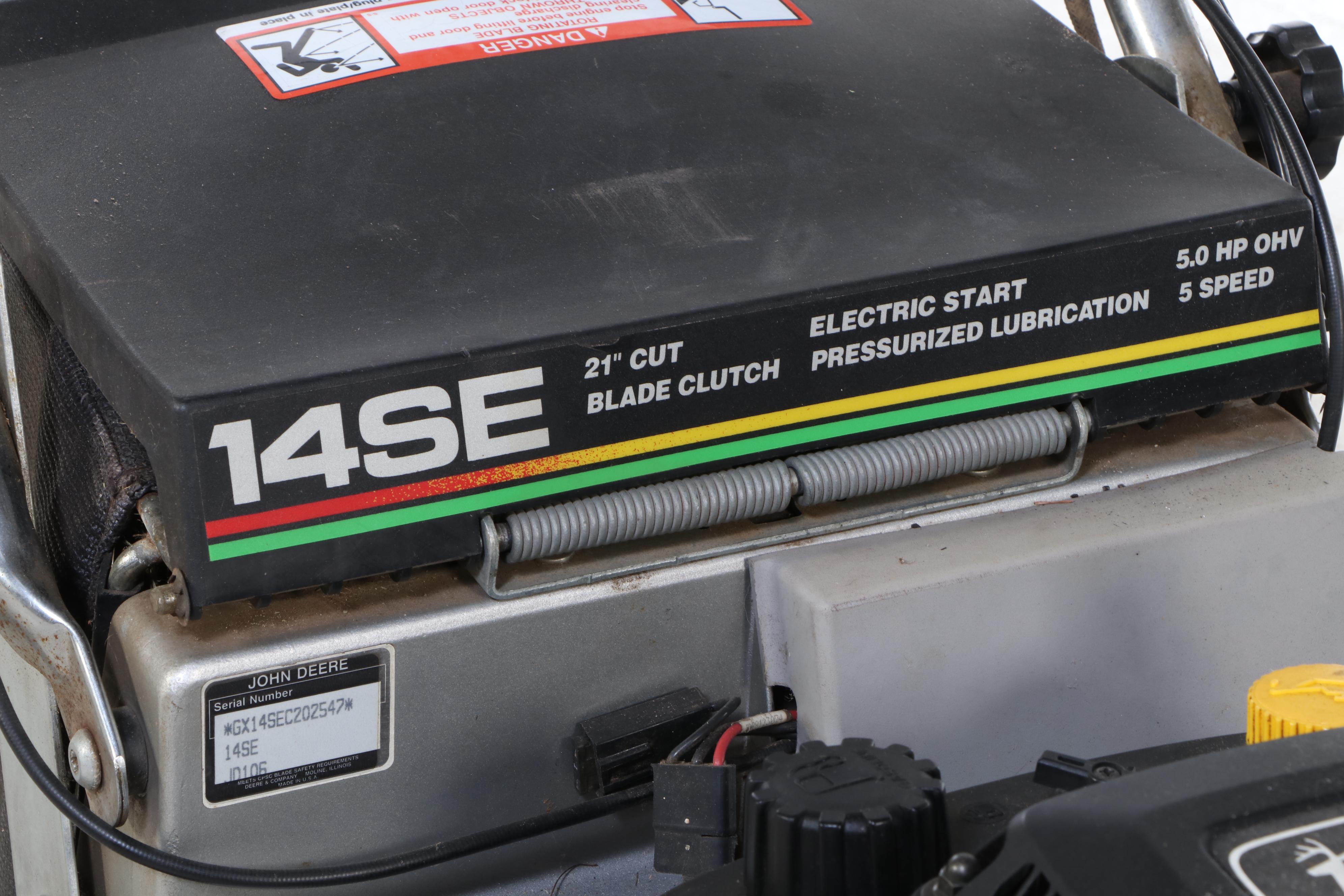 John Deere 14SE 21" Electric Start Lawnmower