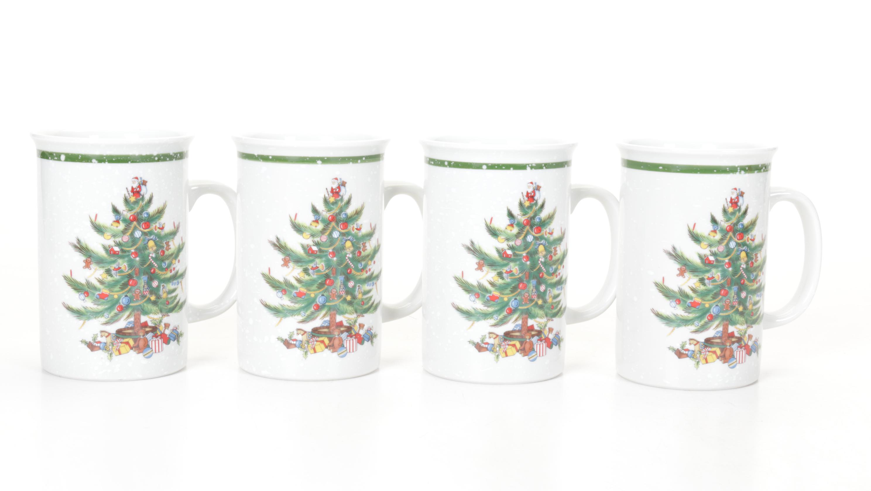 Jingle Bell Christmas Tree with Mikasa Mugs, Tin Boxes, Santa Figurine and More