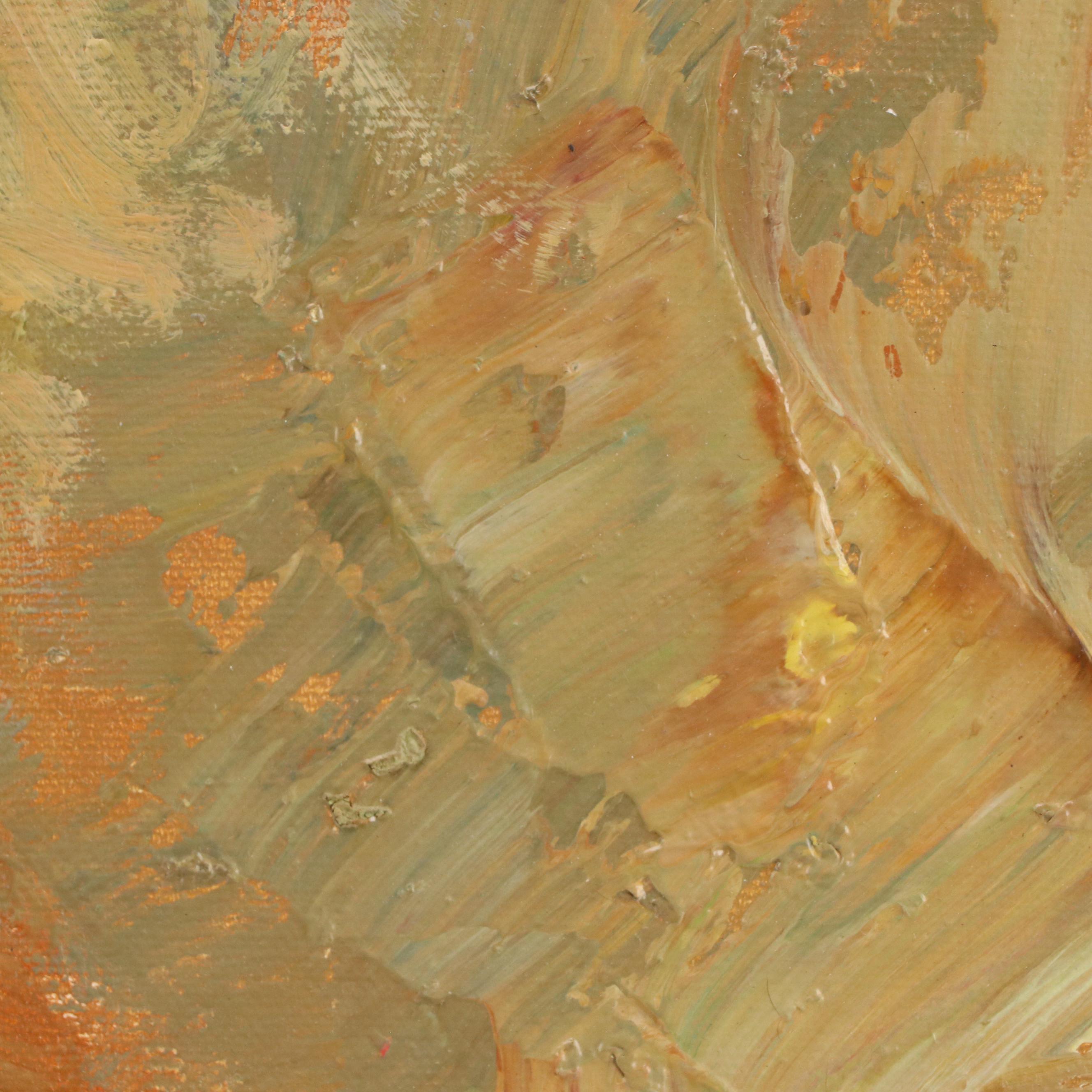 William Moninet Oil Portrait of Clown, Late 20th Century