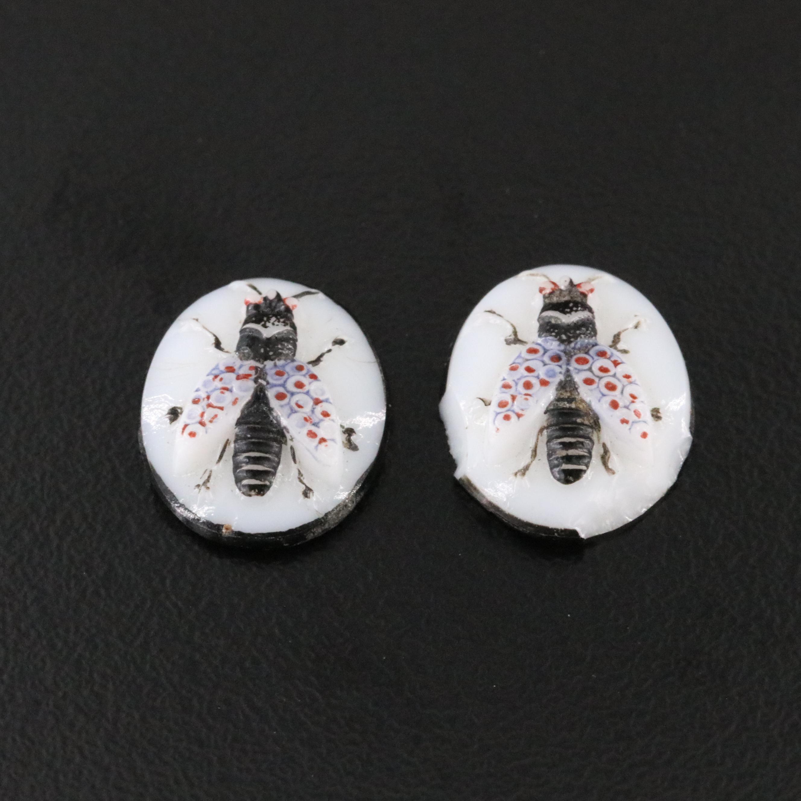 Loose Insect Cameo Pair