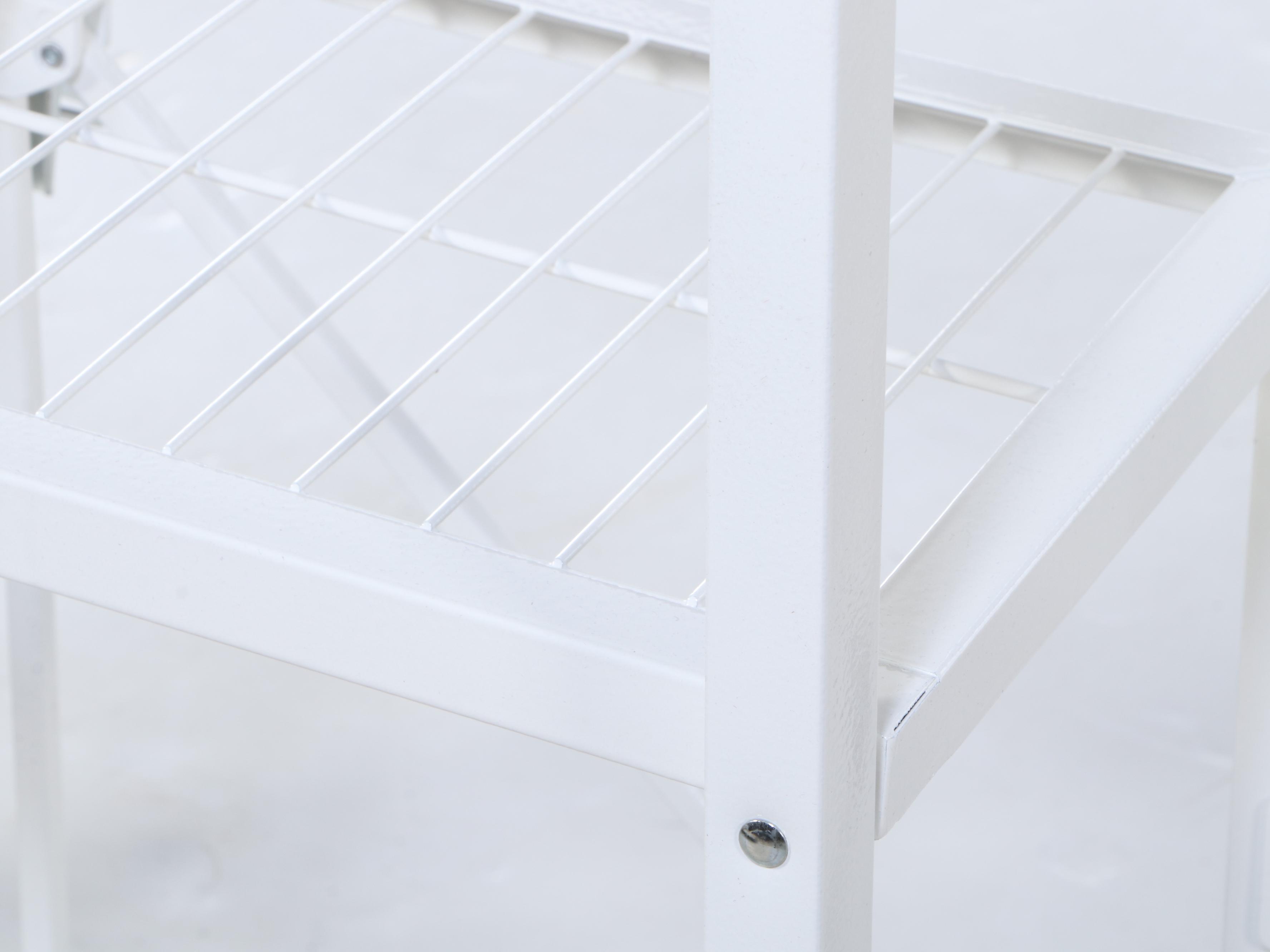 Pair of Origami White Painted Metal Storage Carts