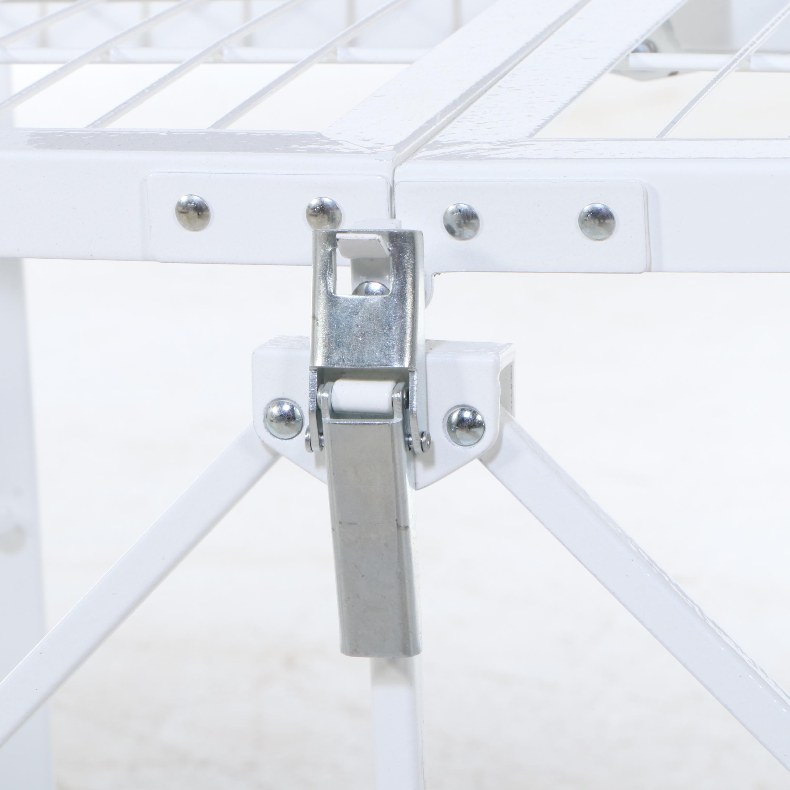 Pair of Origami White Painted Metal Storage Carts