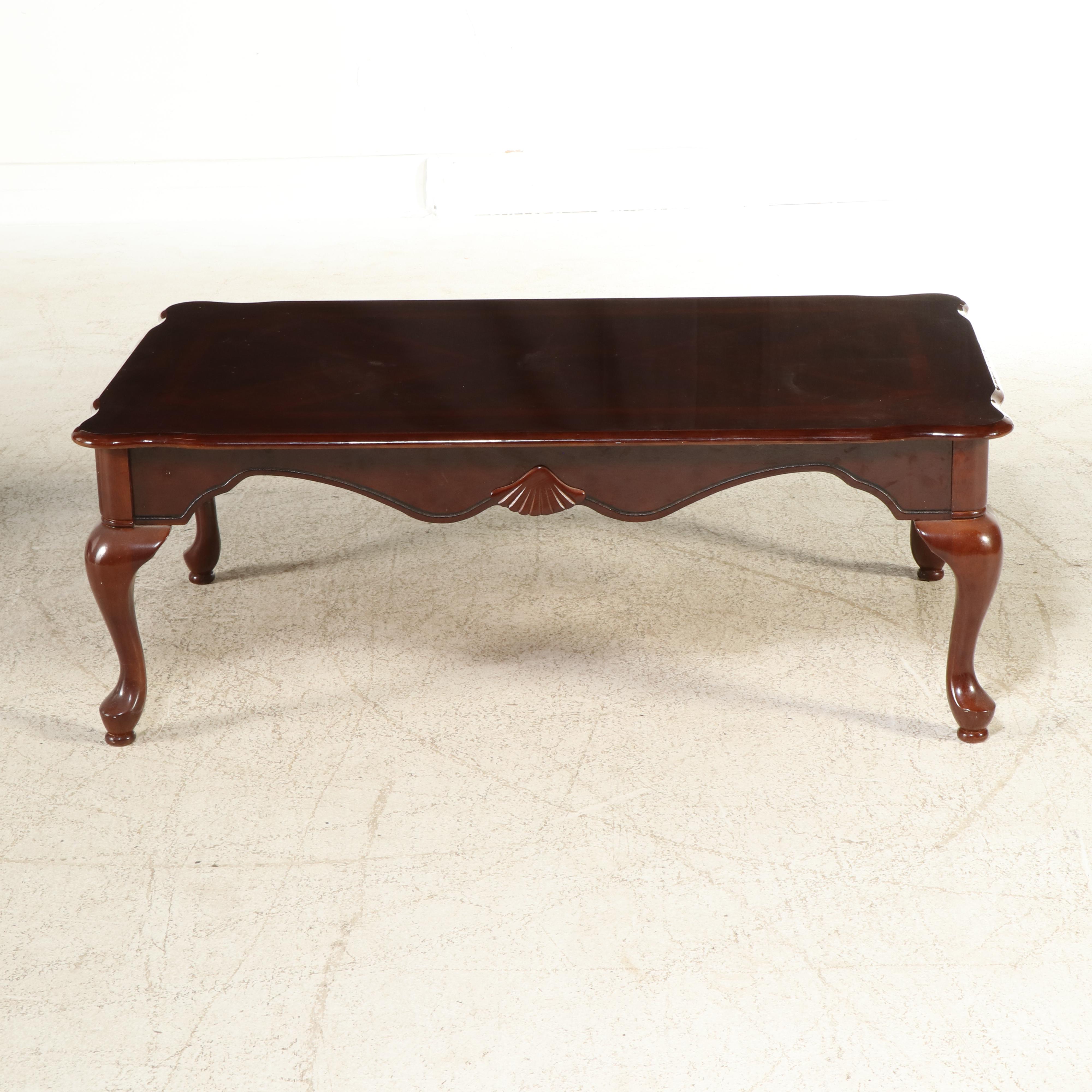 Queen Anne Style Wood Coffee and End Tables, Late 20th Century