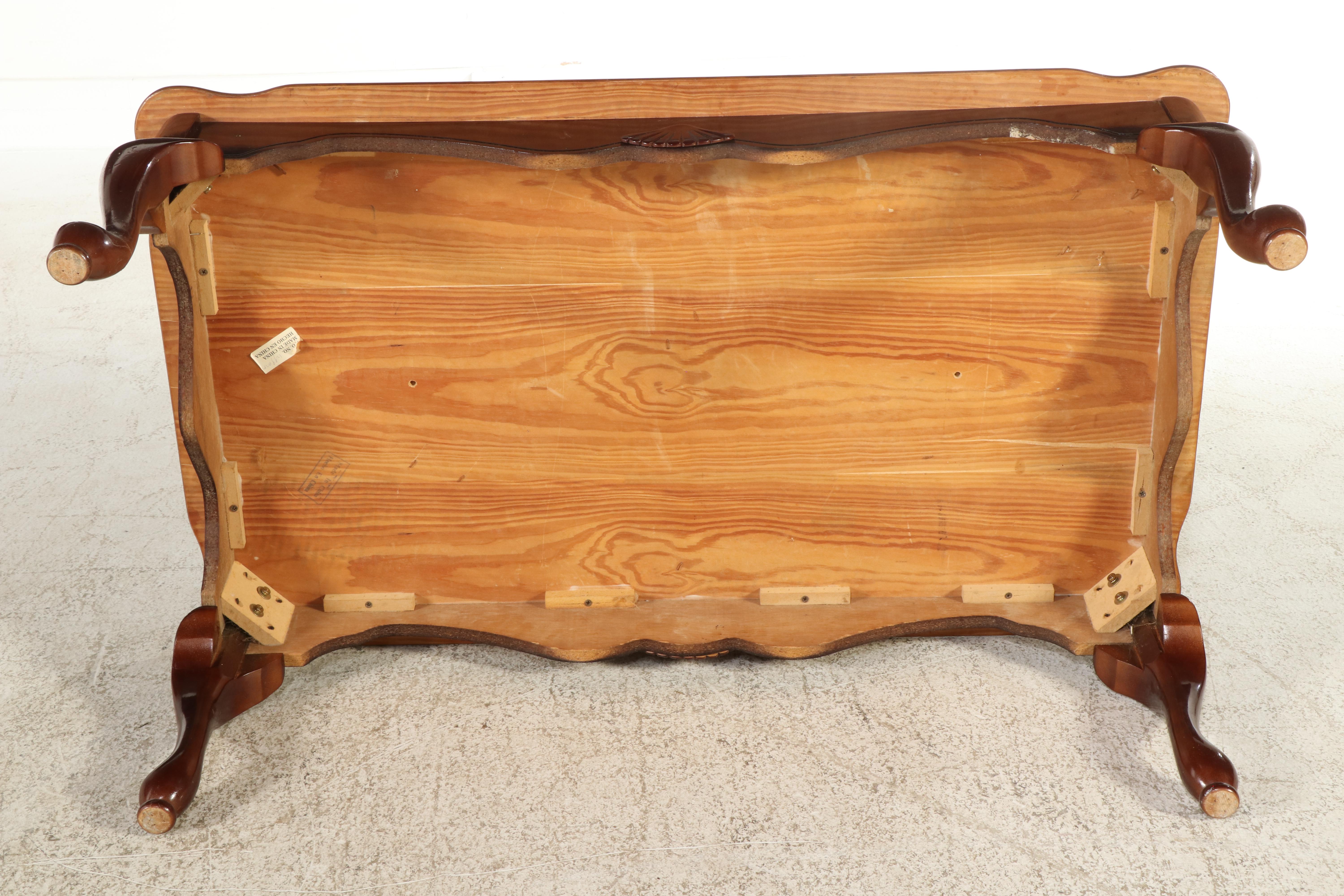 Queen Anne Style Wood Coffee and End Tables, Late 20th Century