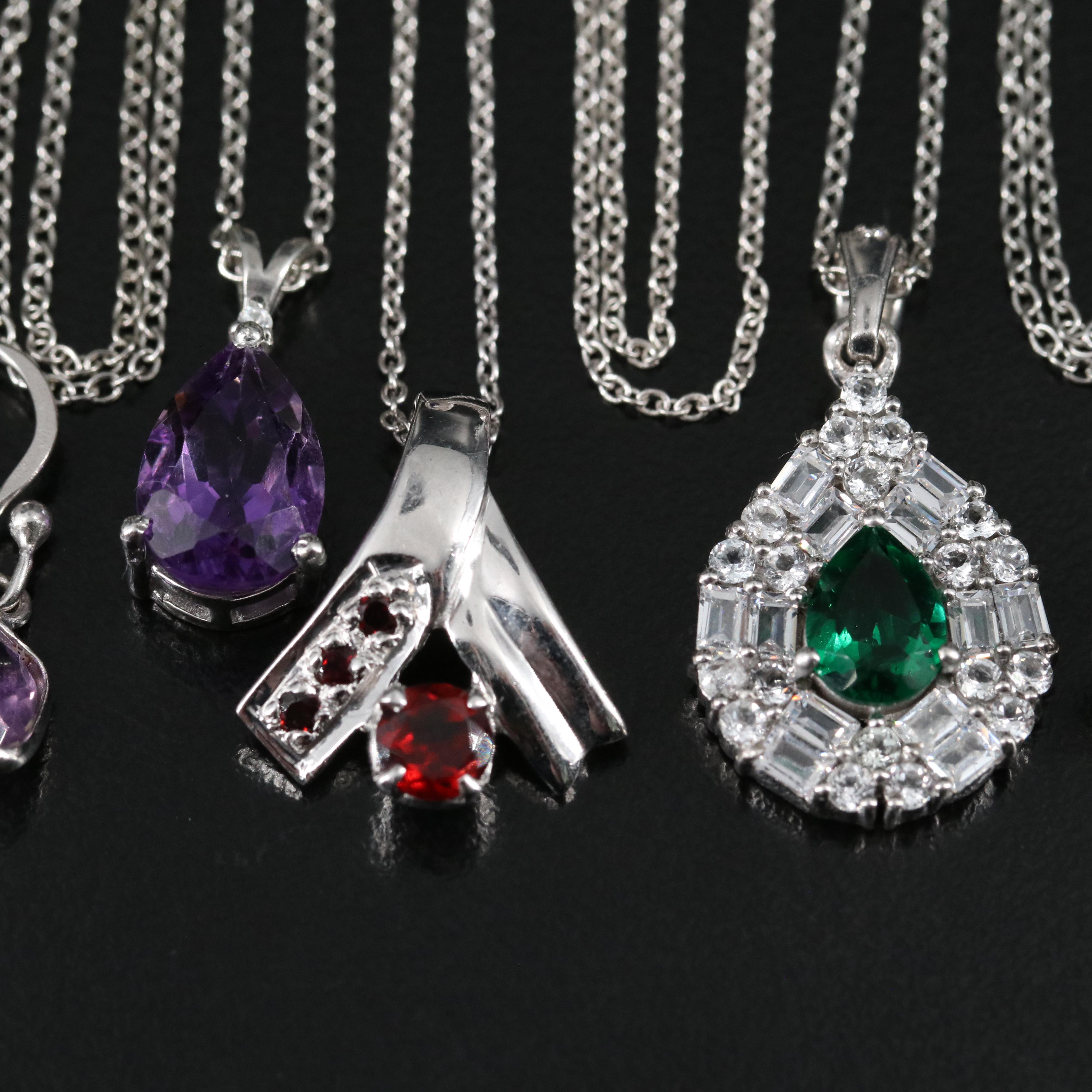 14 Assorted Sterling Silver Rings, Necklaces, and Earrings