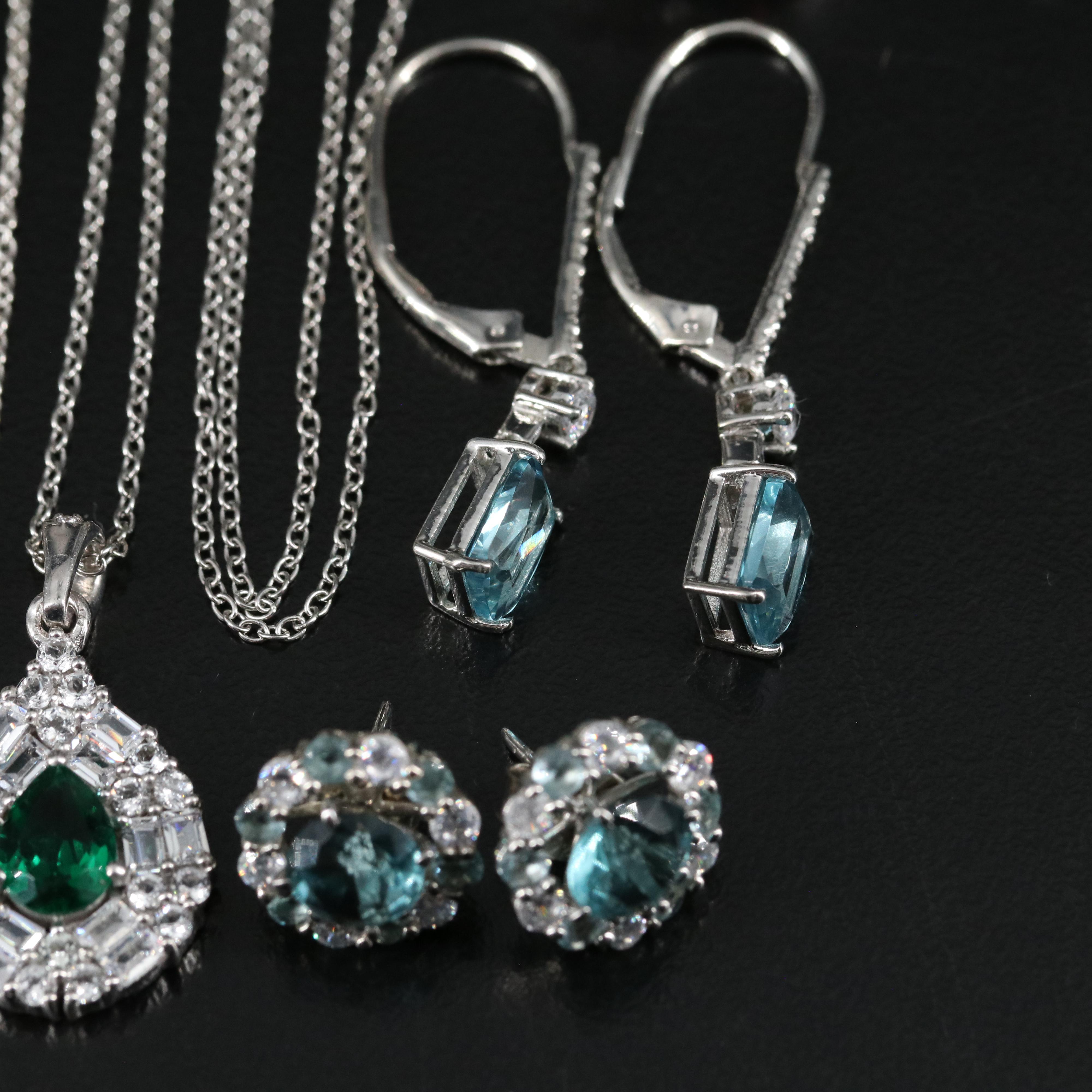 14 Assorted Sterling Silver Rings, Necklaces, and Earrings