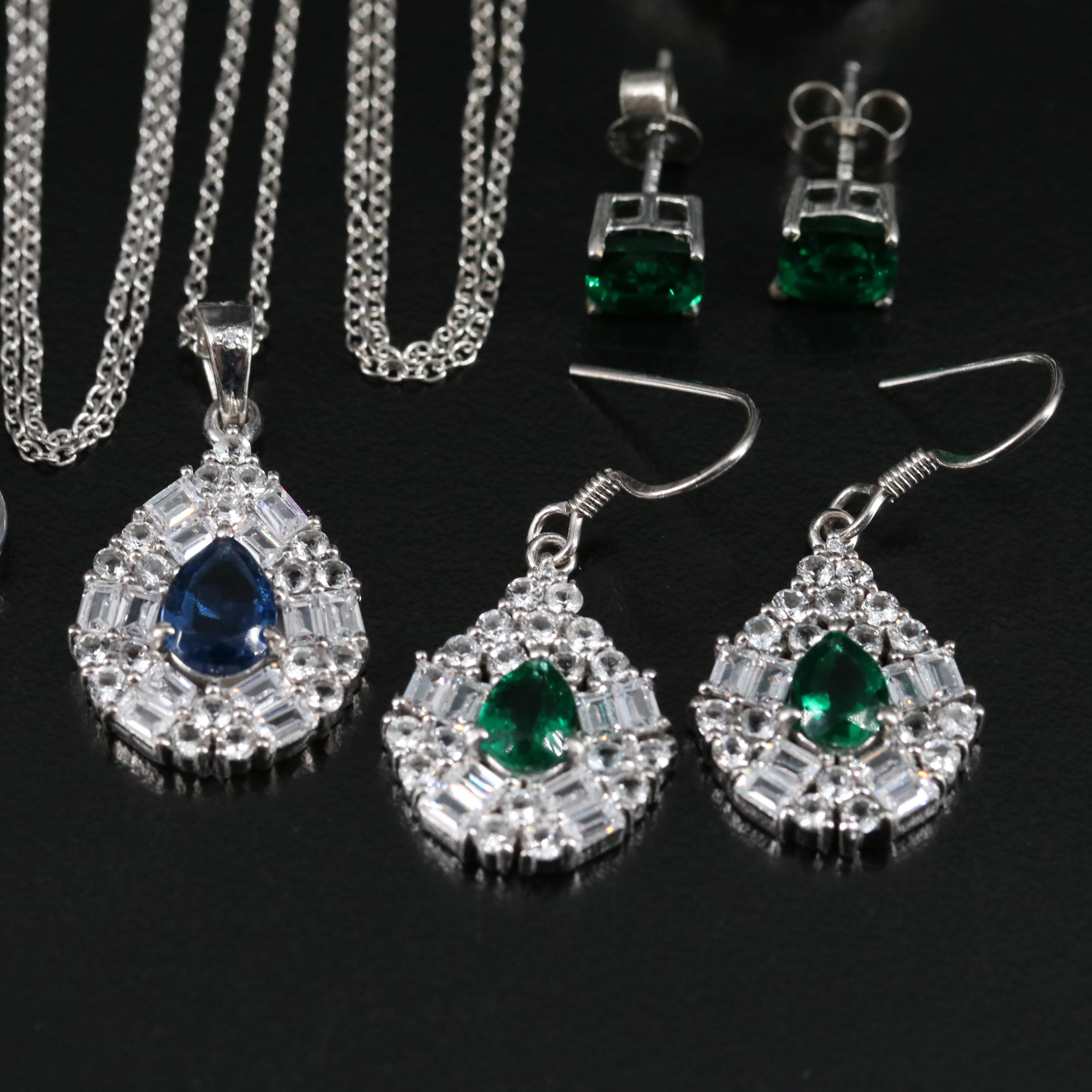 14 Assorted Sterling Silver Rings, Necklaces, and Earrings