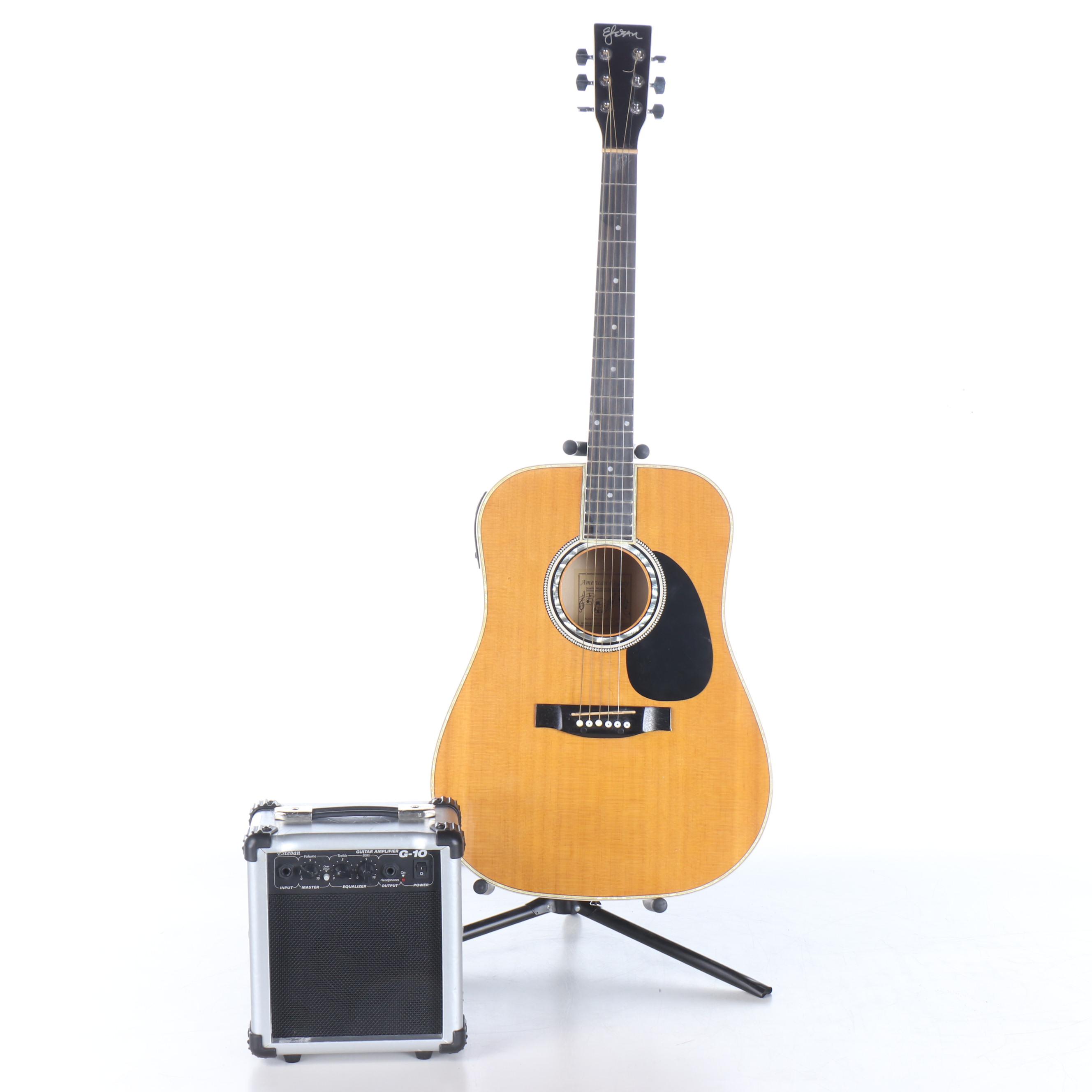 American Legacy Acoustic-Electric Guitar with Esteban G-10 Amplifier and Case