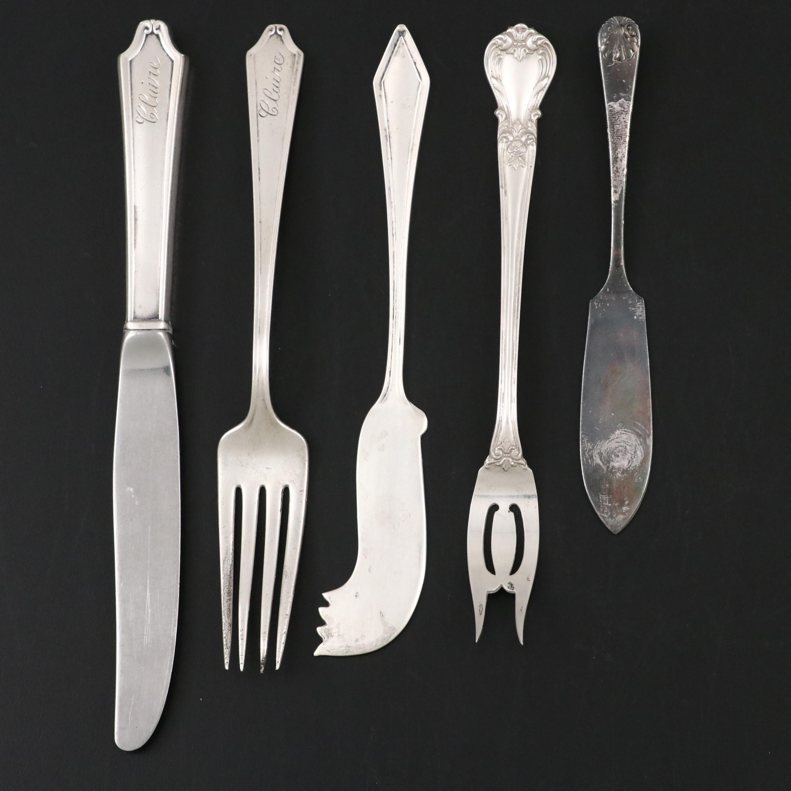 International Silver "Minuet" Juvenile Set and Other Sterling Silver Utensils