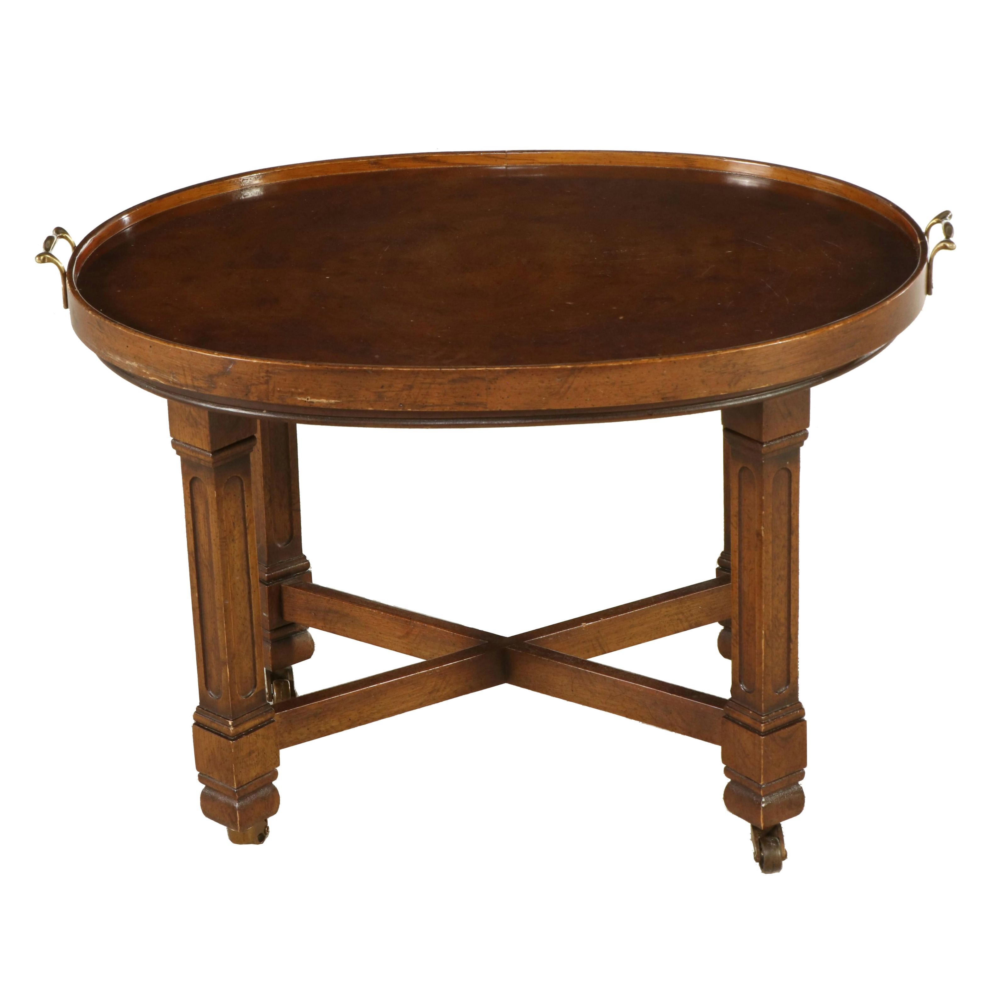 Drexel "Francesca" Walnut Butler's Tray Coffee Table, Mid to Late 20th Century