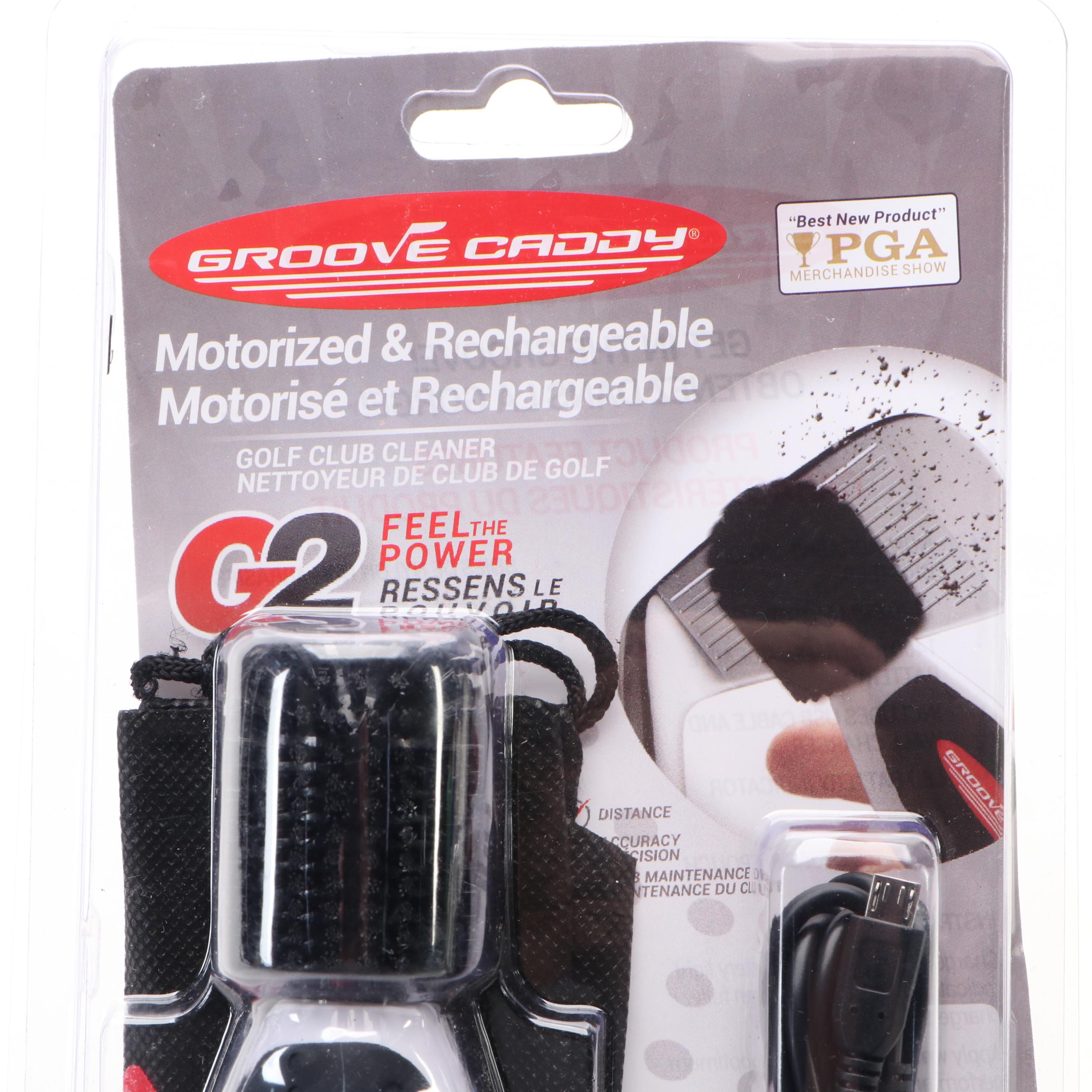 Groove Caddy Rechargeable Golf Club Cleaner with Xbox One 2K23 Video Game