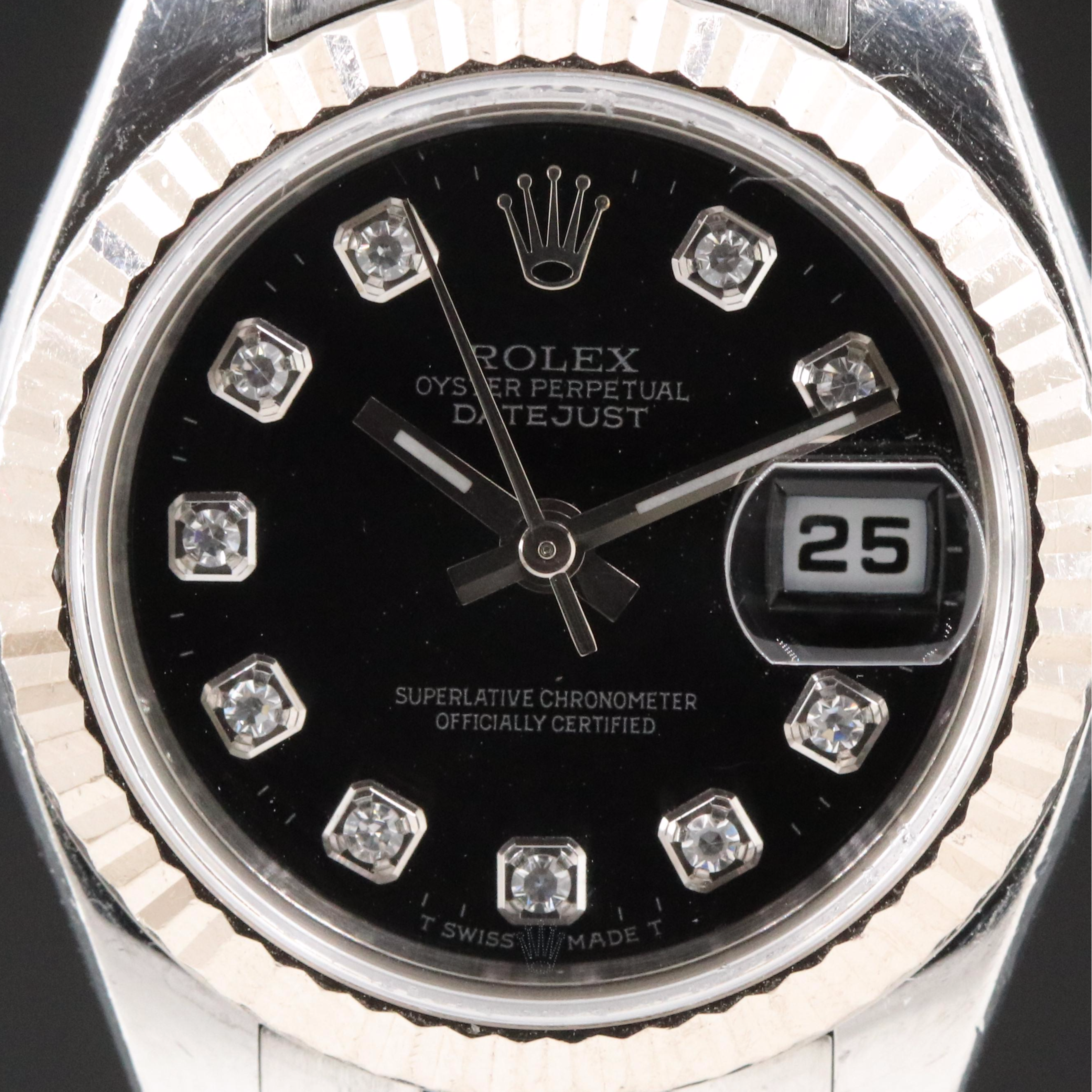 2005 Rolex Factory Diamond Dial Datejust Watch
