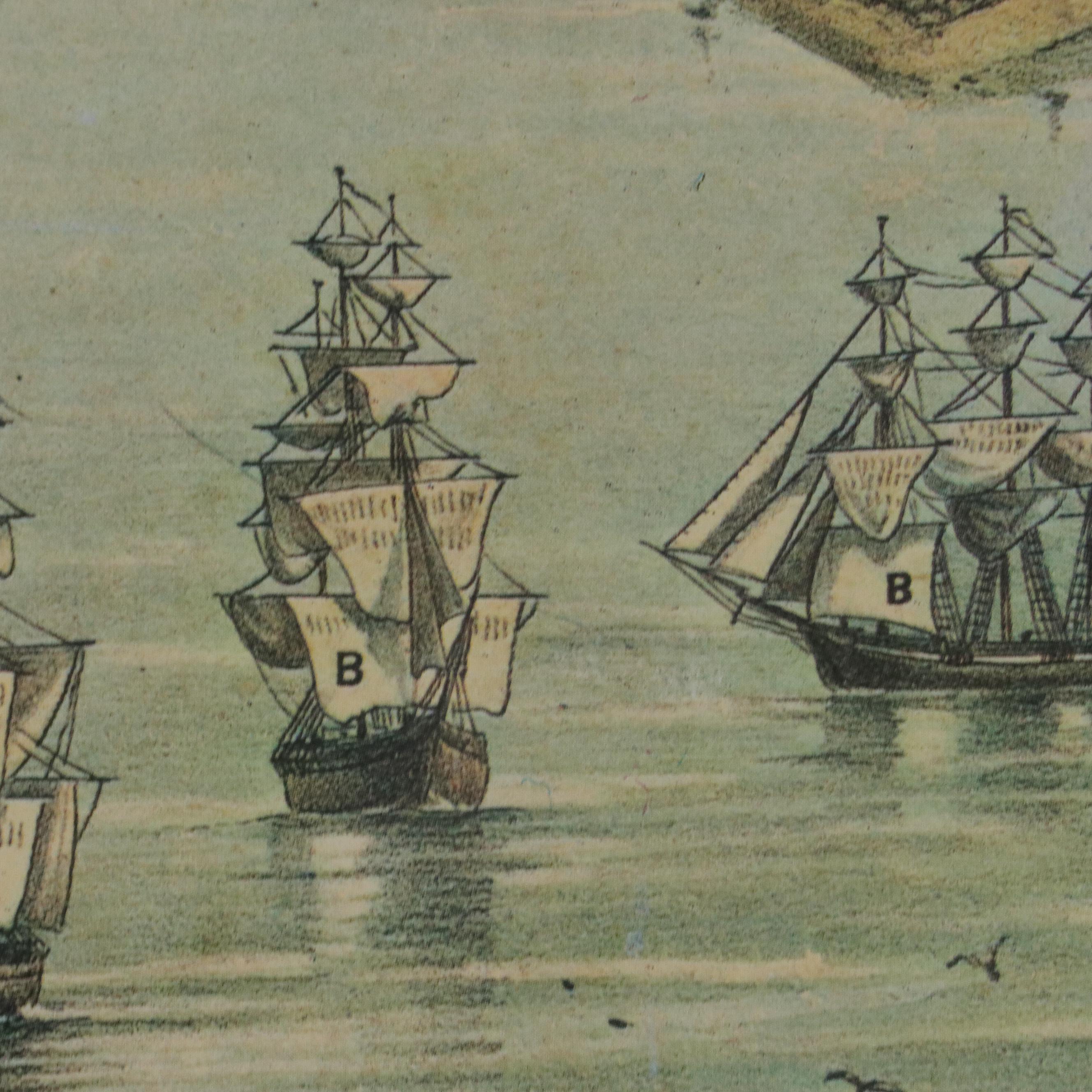 Offset Lithograph Reproduction of Town Map "View of San Francisco"