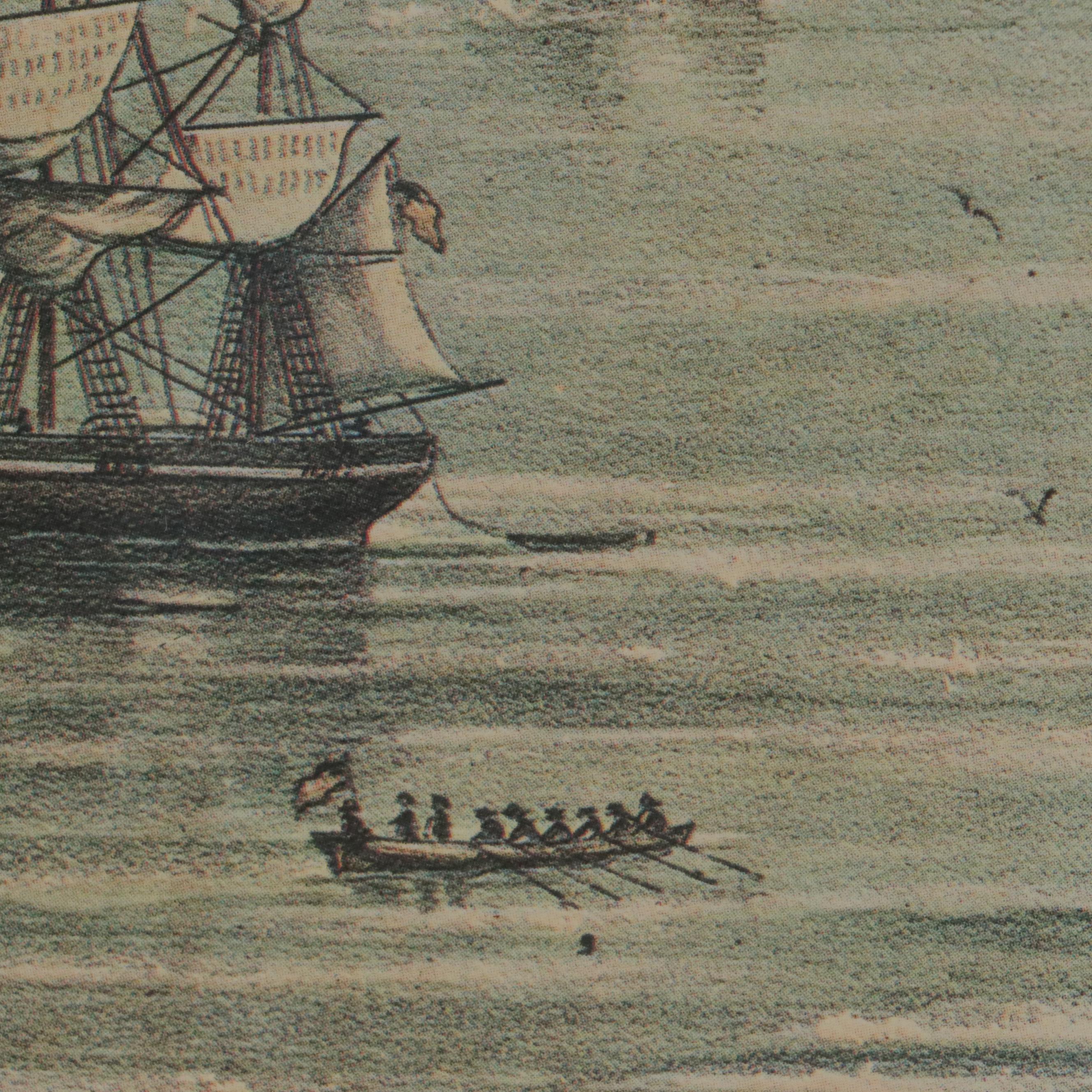 Offset Lithograph Reproduction of Town Map "View of San Francisco"