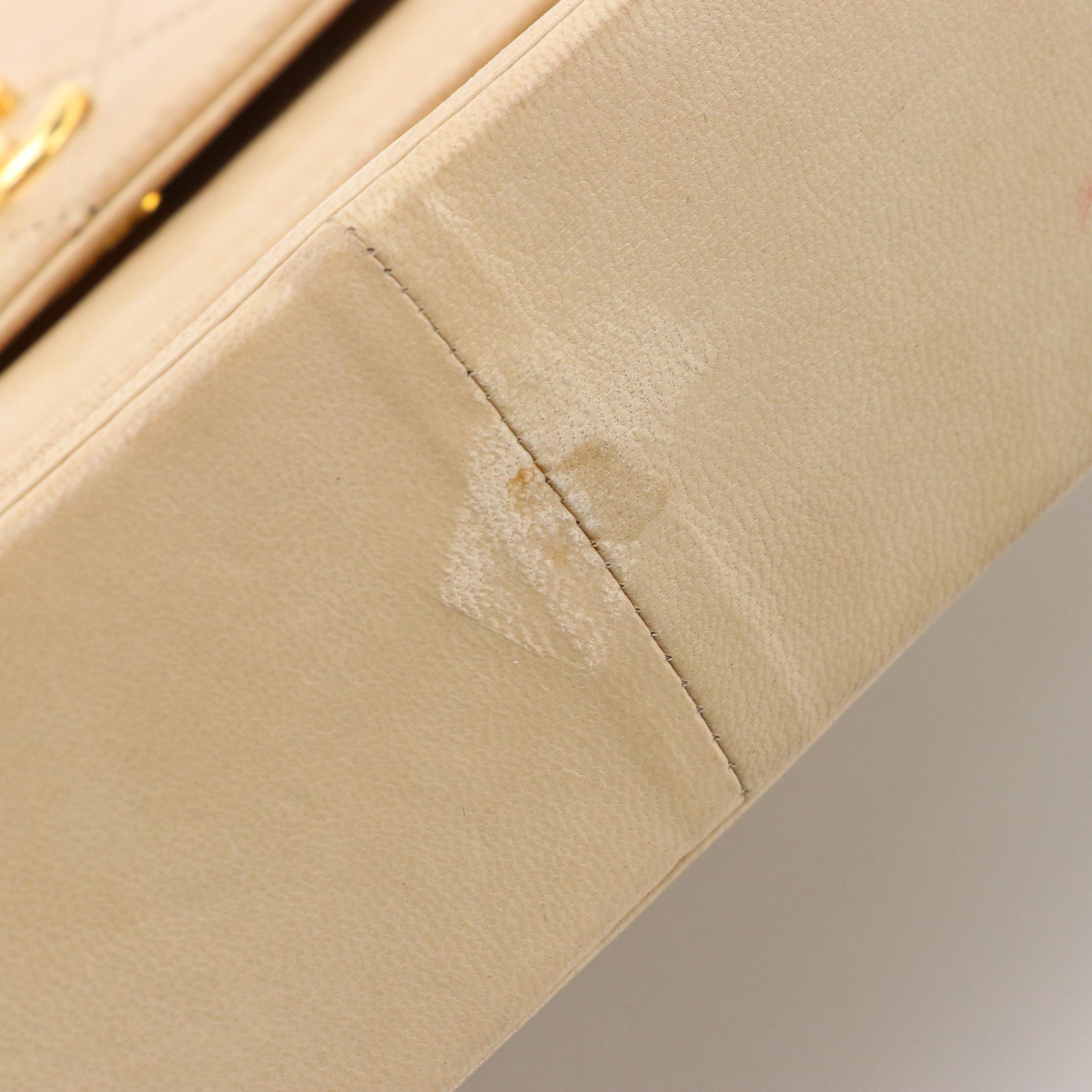 Chanel Double Round Flap Shoulder Bag in Neutral Quilted Lambskin Leather