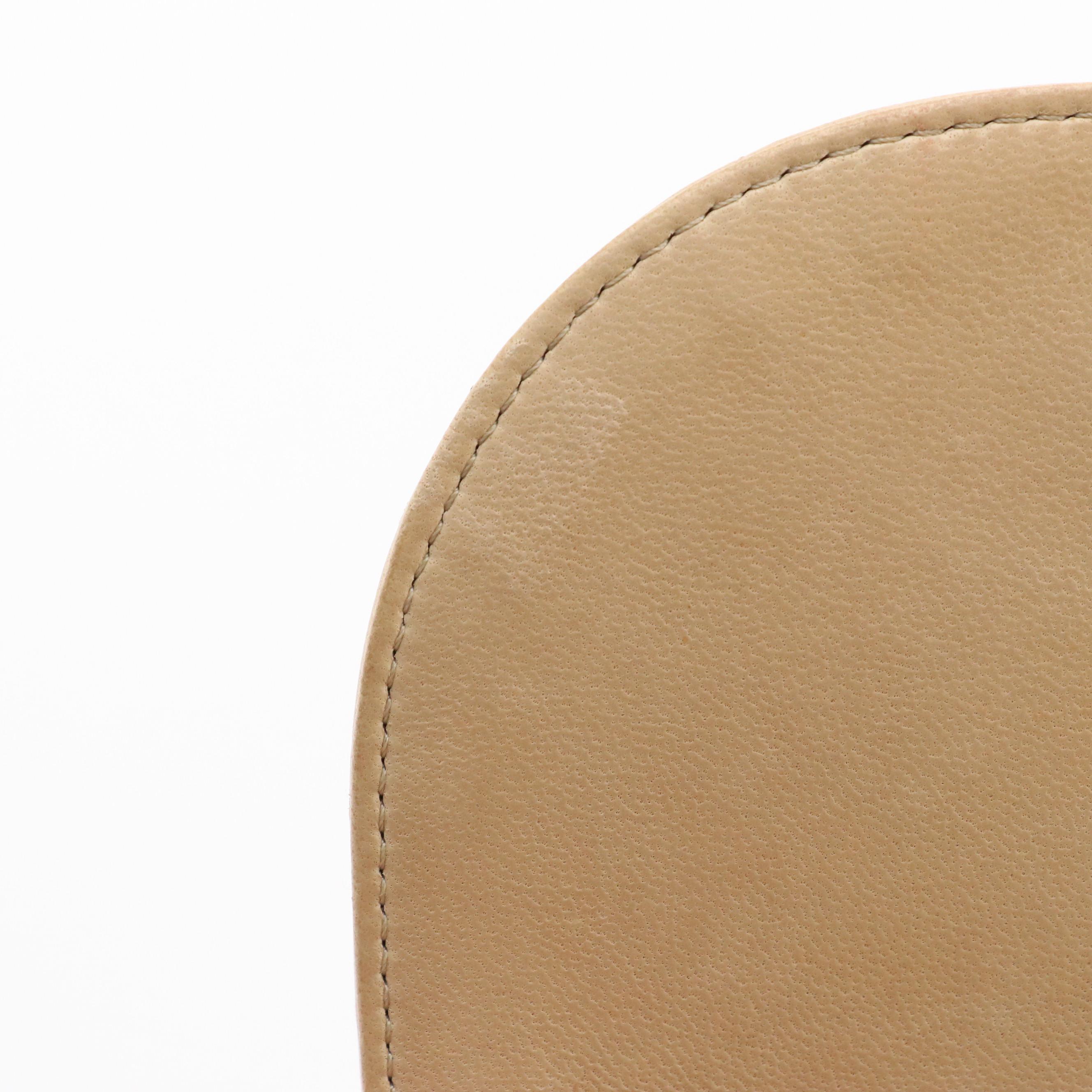 Chanel Double Round Flap Shoulder Bag in Neutral Quilted Lambskin Leather