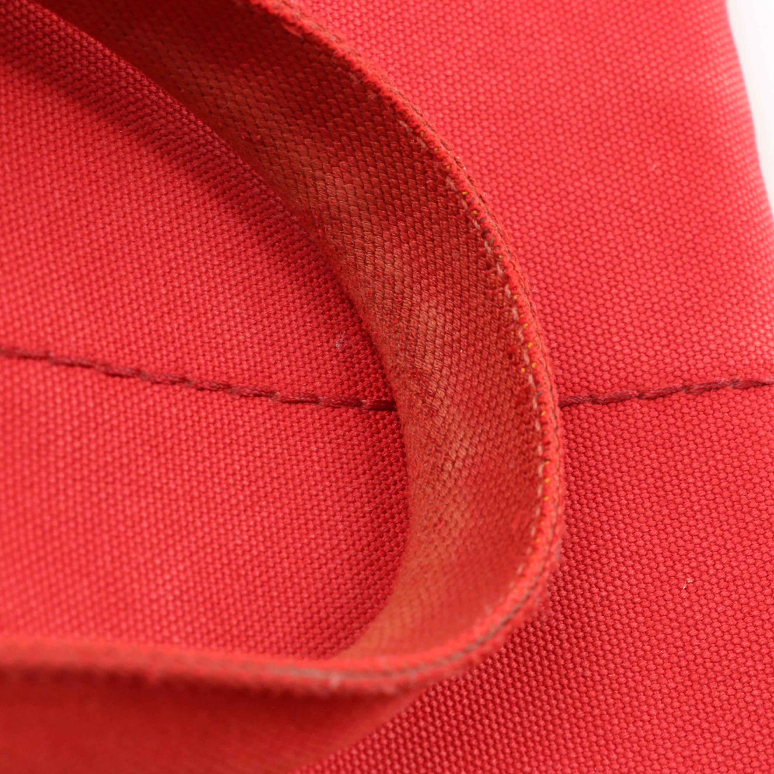 Prada Medium Logo Print Tote BN1877 in Rosso Canapa Canvas