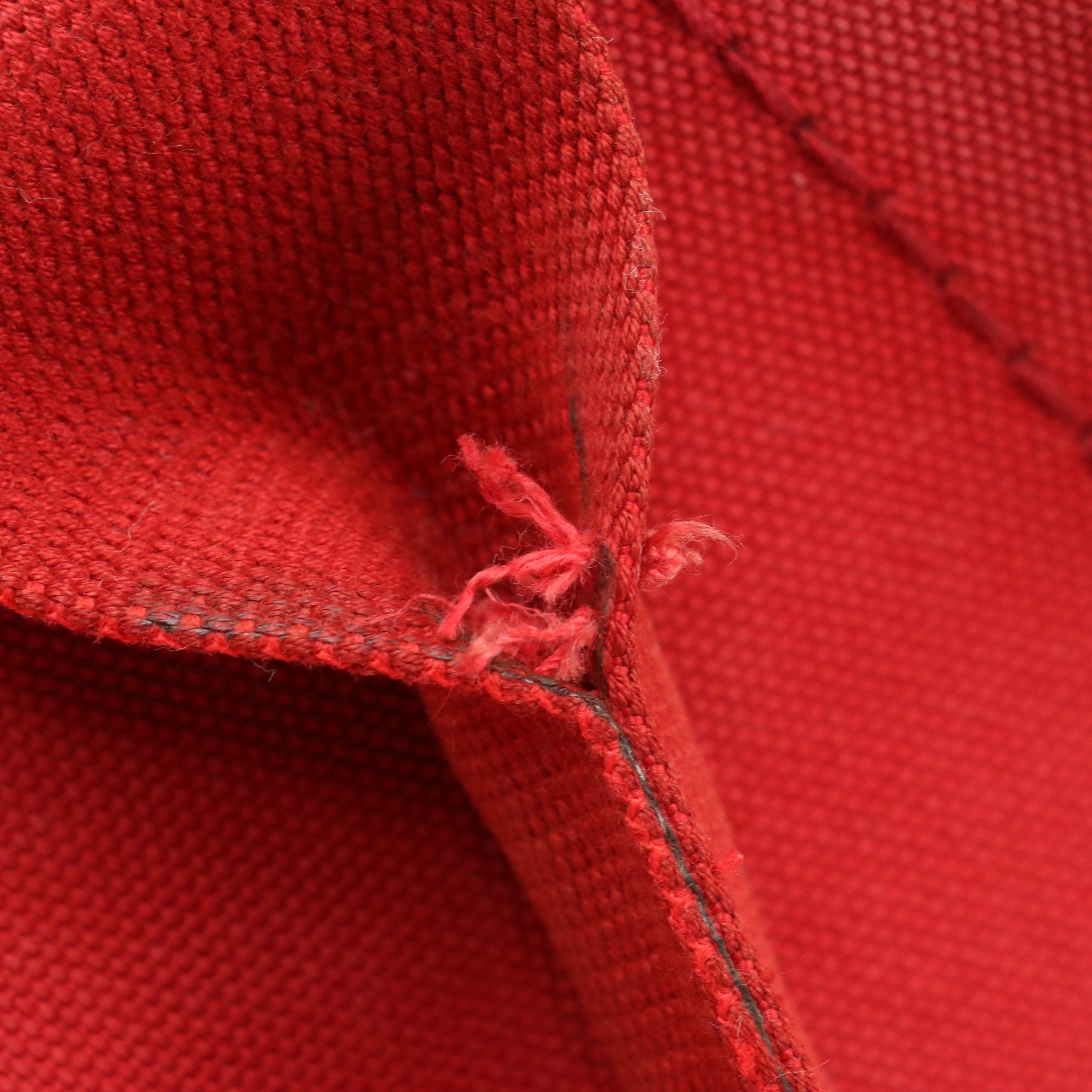 Prada Medium Logo Print Tote BN1877 in Rosso Canapa Canvas