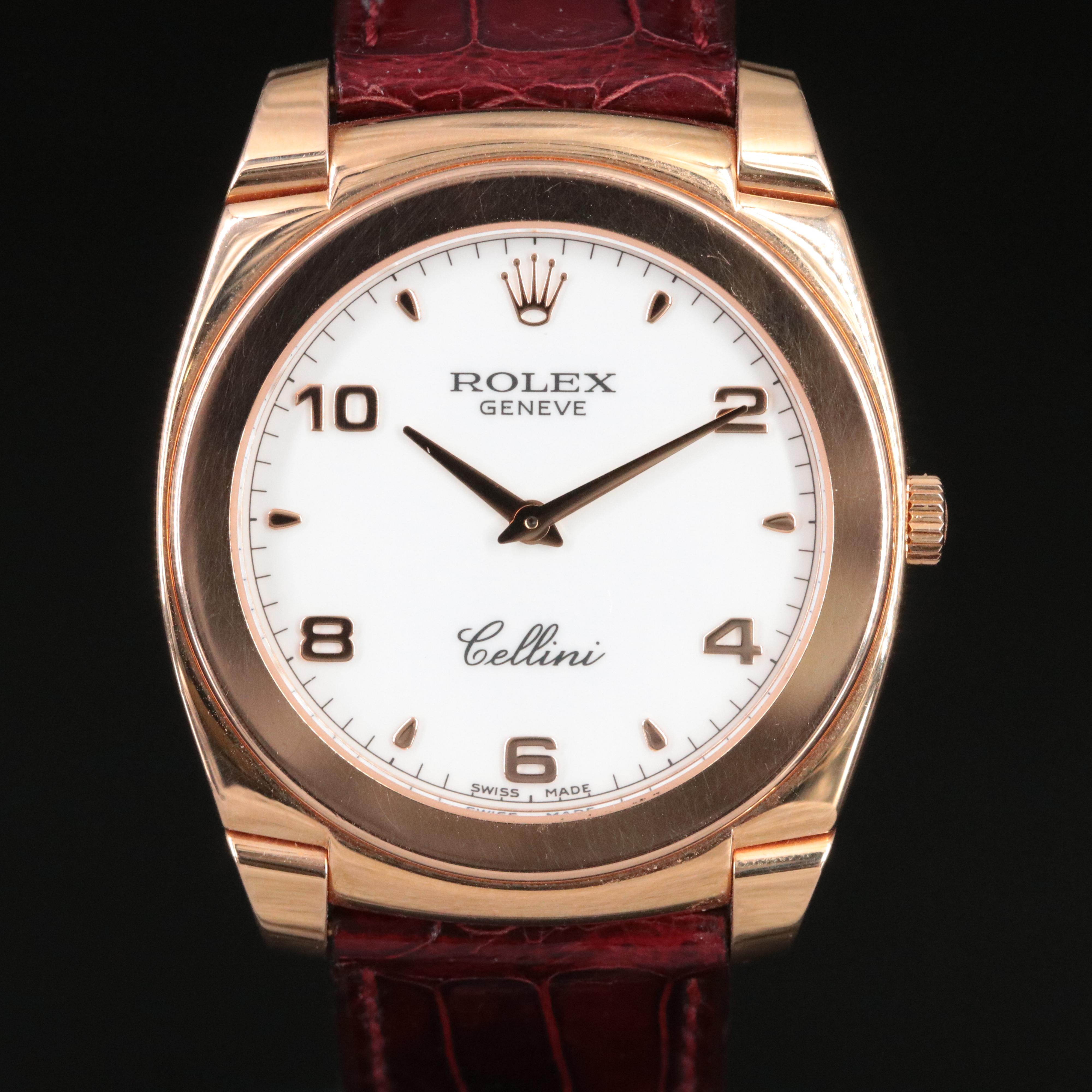 Rolex Cellini Cestello 5330 White 36mm 18K Rose Gold Manual-Wind Watch