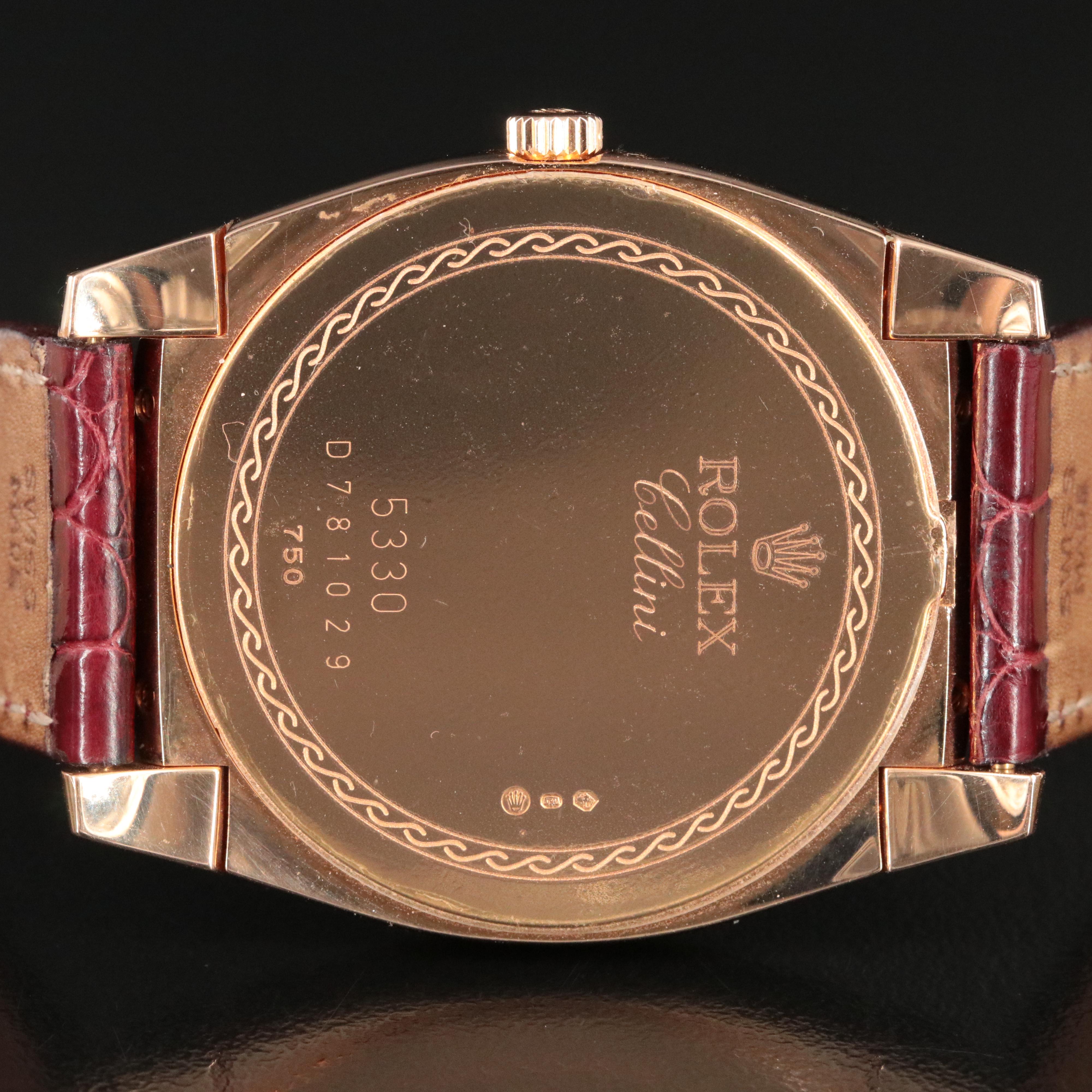 Rolex Cellini Cestello 5330 White 36mm 18K Rose Gold Manual-Wind Watch